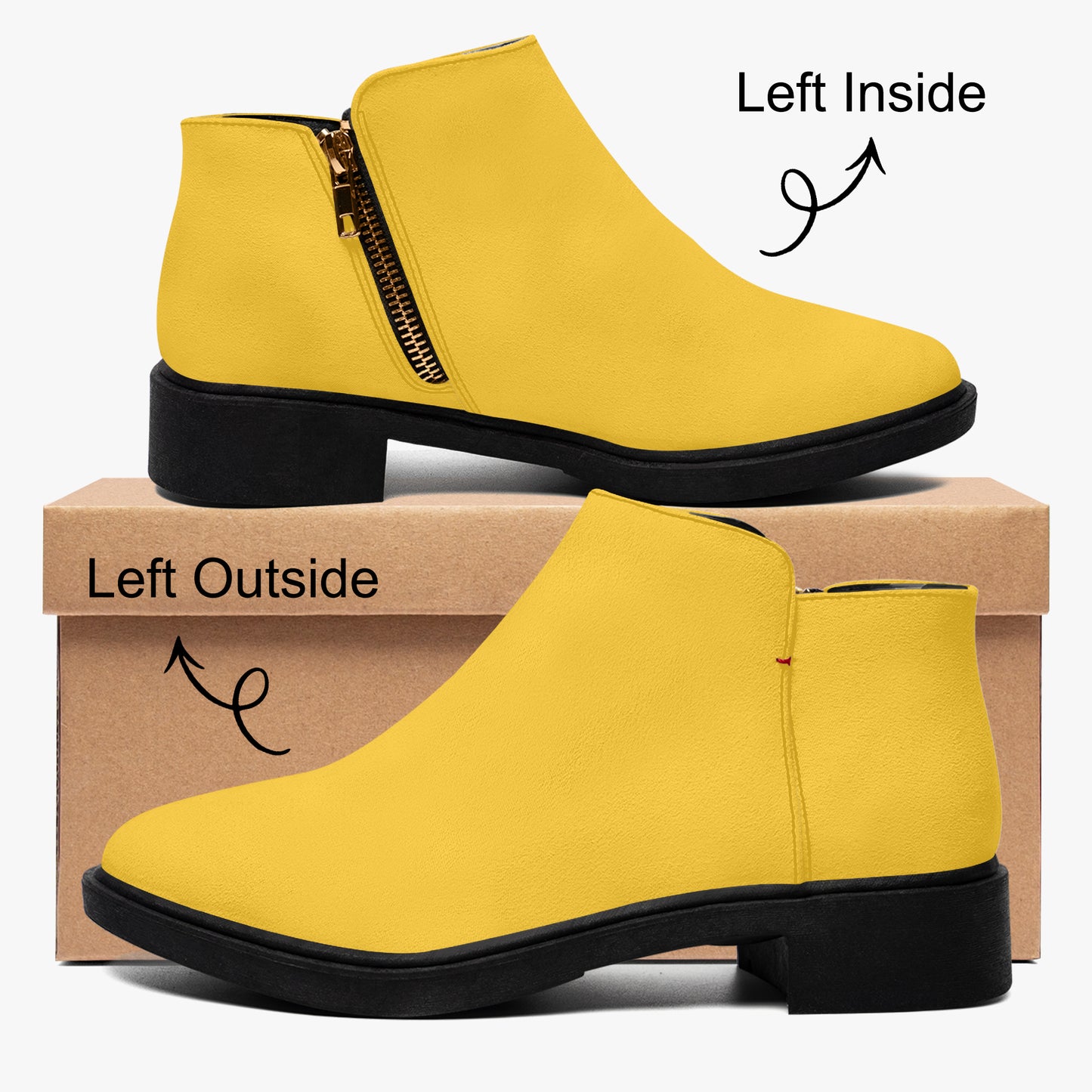 Gelbe elegante Reißverschluss-Stiefeletten Stiefeletten JLR Design