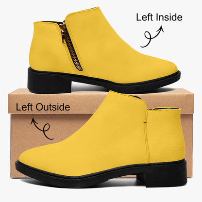 Gelbe elegante Reißverschluss-Stiefeletten Stiefeletten JLR Design