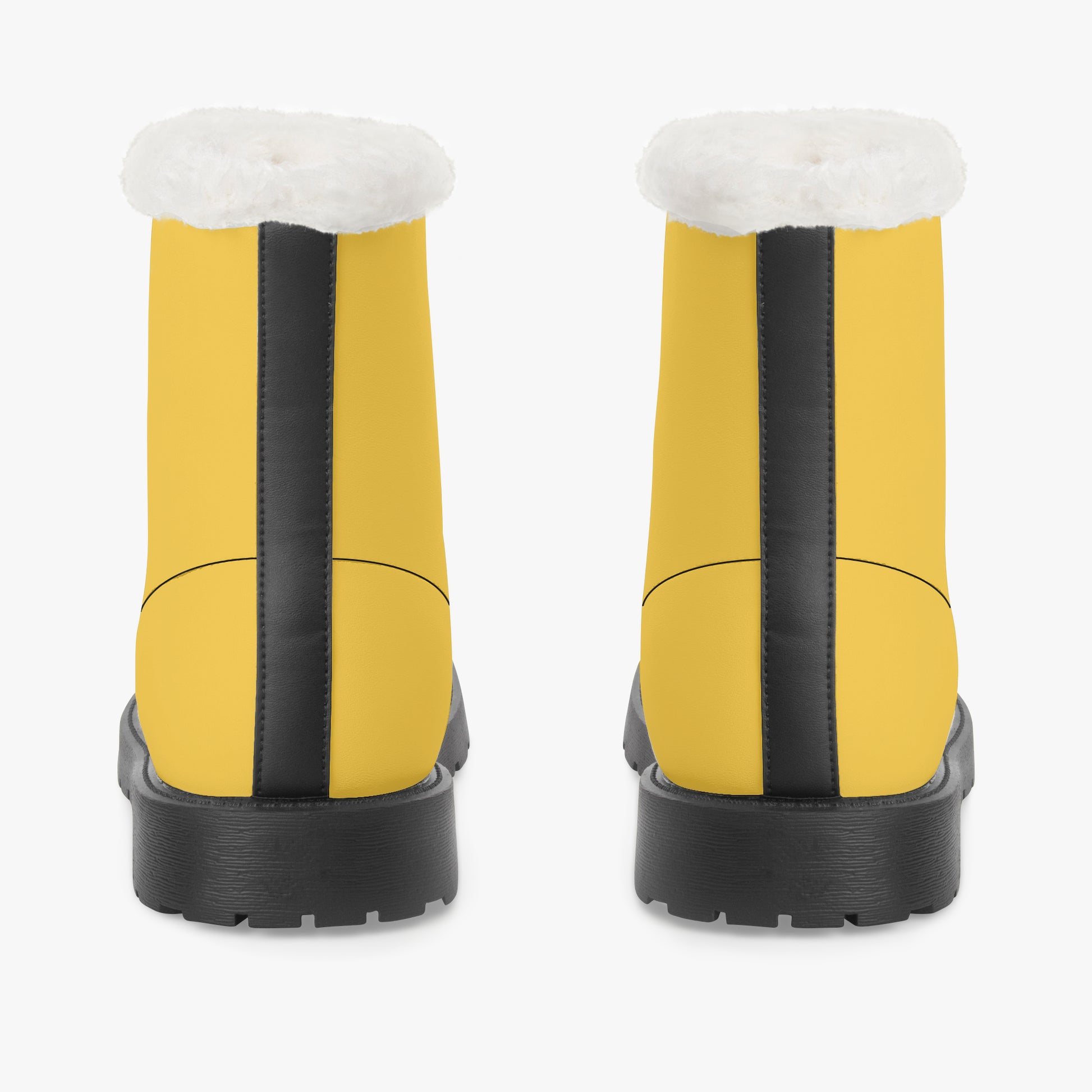 Gelbe Faux Fur Leder Boots Boots JLR Design