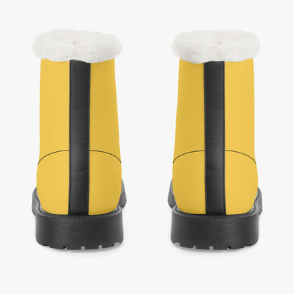 Gelbe Faux Fur Leder Boots Boots JLR Design