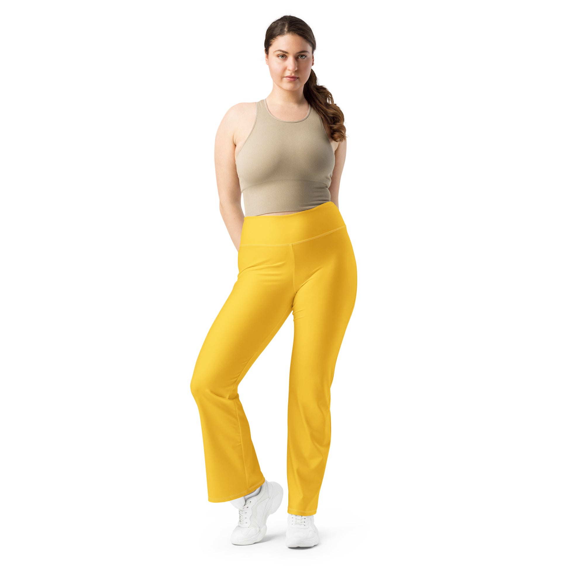 Gelbe High Waist Flare Leggings Flare Leggings 59.99 Flare, gelb, High, Leggings, Waist JLR Design