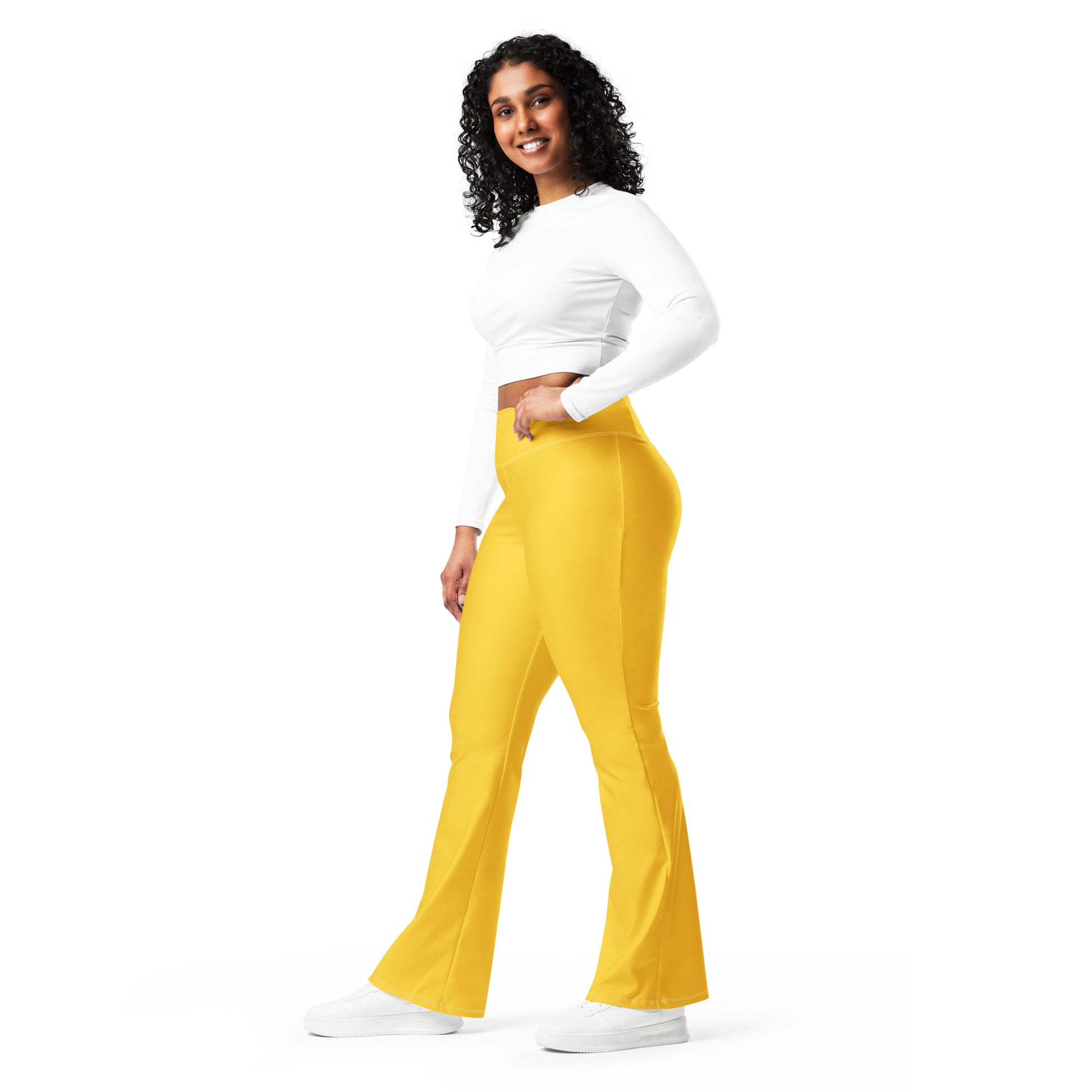 Gelbe High Waist Flare Leggings Flare Leggings 59.99 Flare, gelb, High, Leggings, Waist JLR Design