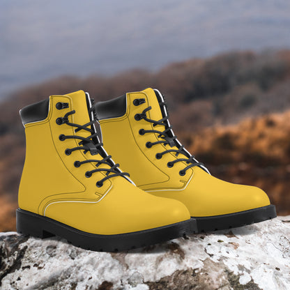 Gelbe Leder Boots | Stylische und Warme Winterstiefel Boots JLR Design