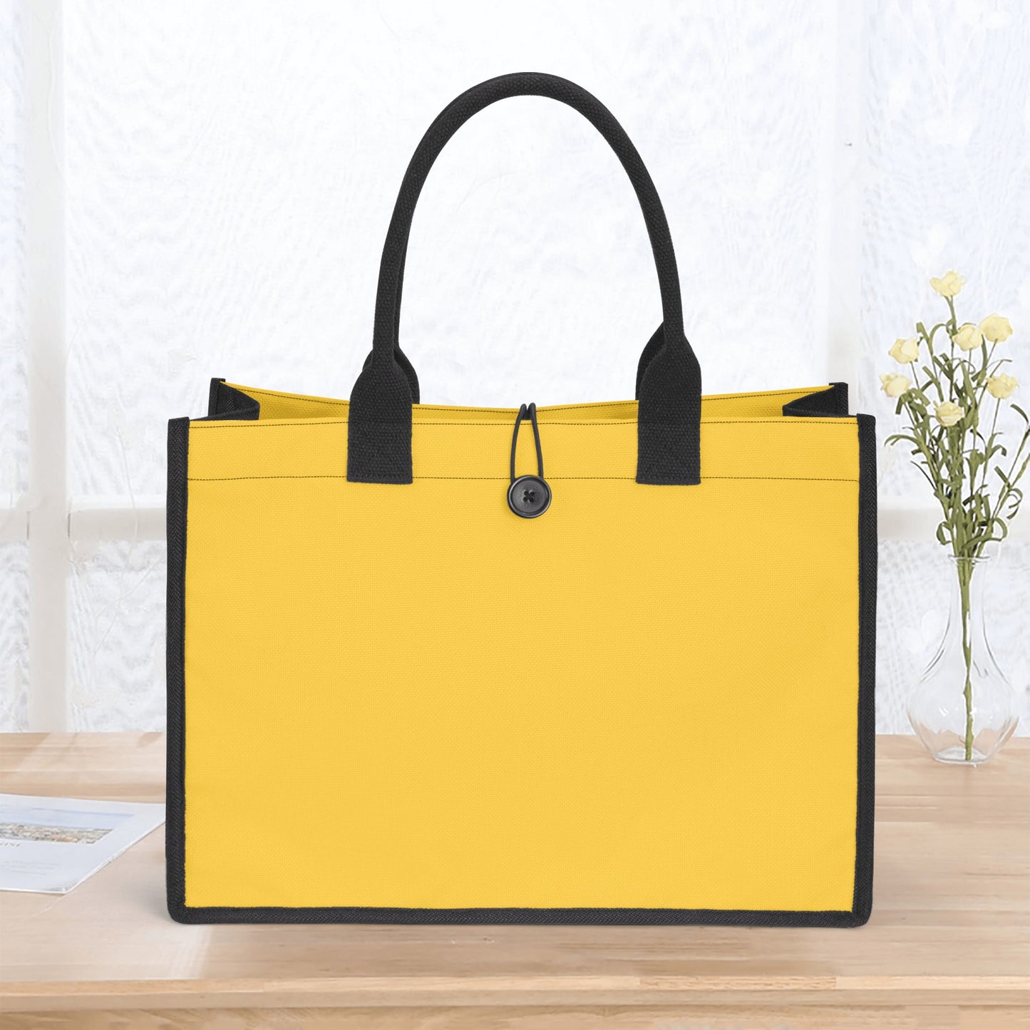 Gelbe Premium Canvas Shopper Tasche Einkaufstasche JLR Design