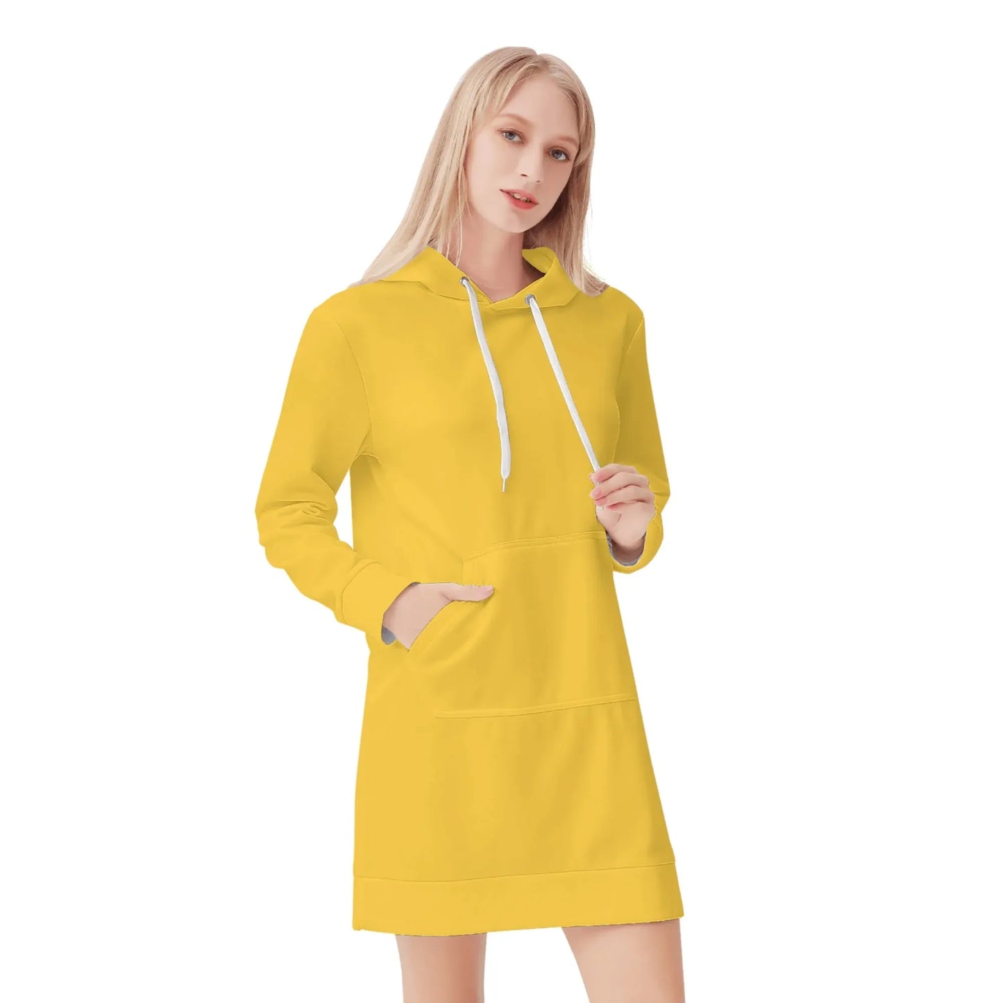 gelber-velvet-hoodie-dress-hoodiekleid-jlr-design-68811 - JLR Design