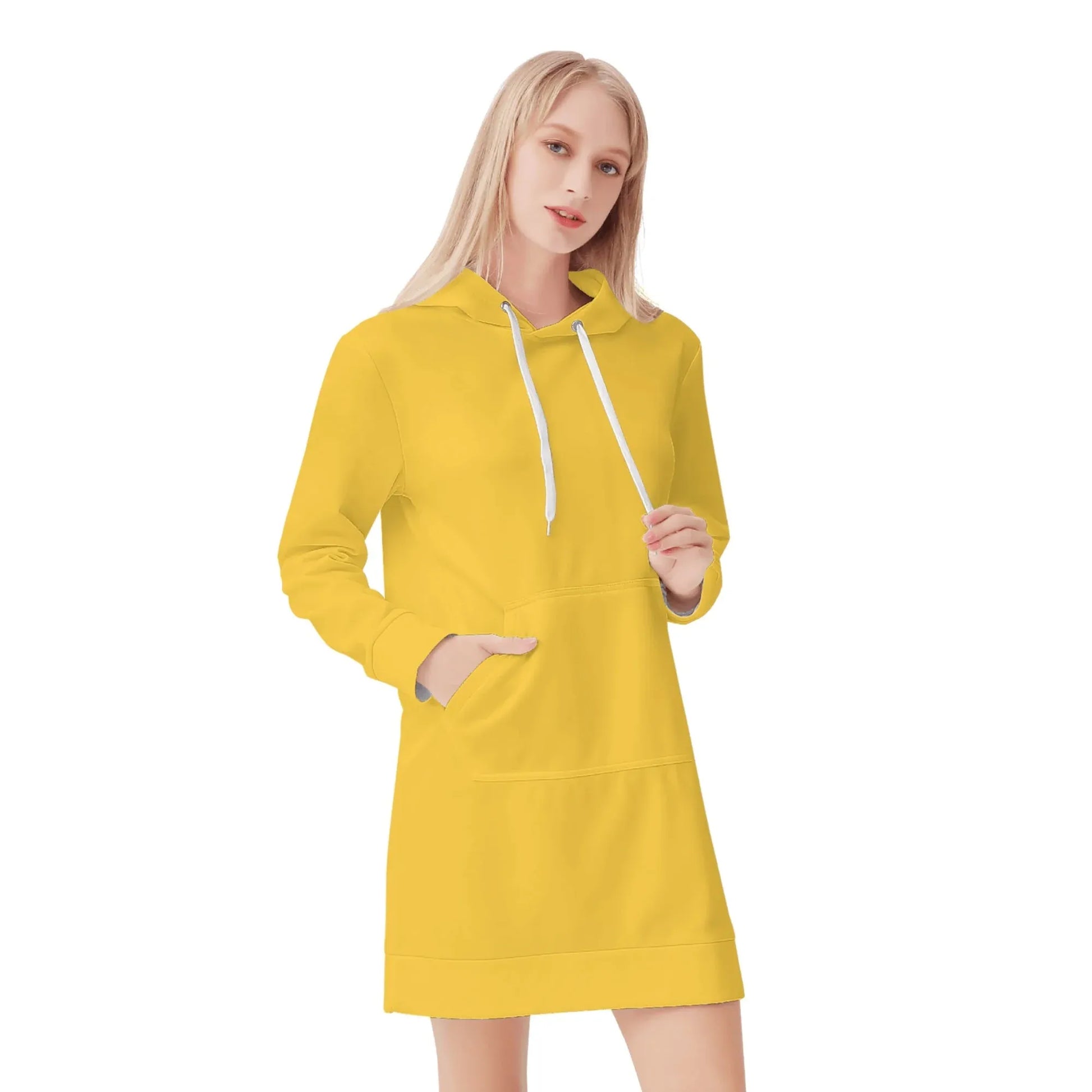 gelber-velvet-hoodie-dress-hoodiekleid-jlr-design-68811 - JLR Design