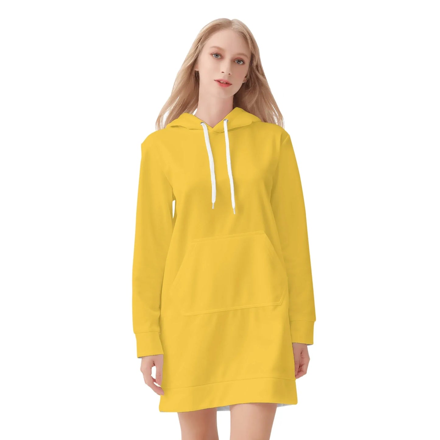 gelber-velvet-hoodie-dress-hoodiekleid-jlr-design-92350 - JLR Design