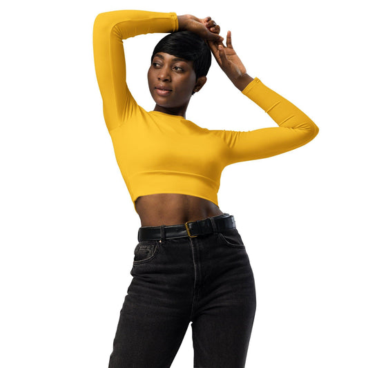 Gelbes Long Sleeve Damen Crop Top Long Sleeve Crop Top 54.99 Crop, Damen, Gelb, Long, Sleeve, Top JLR Design