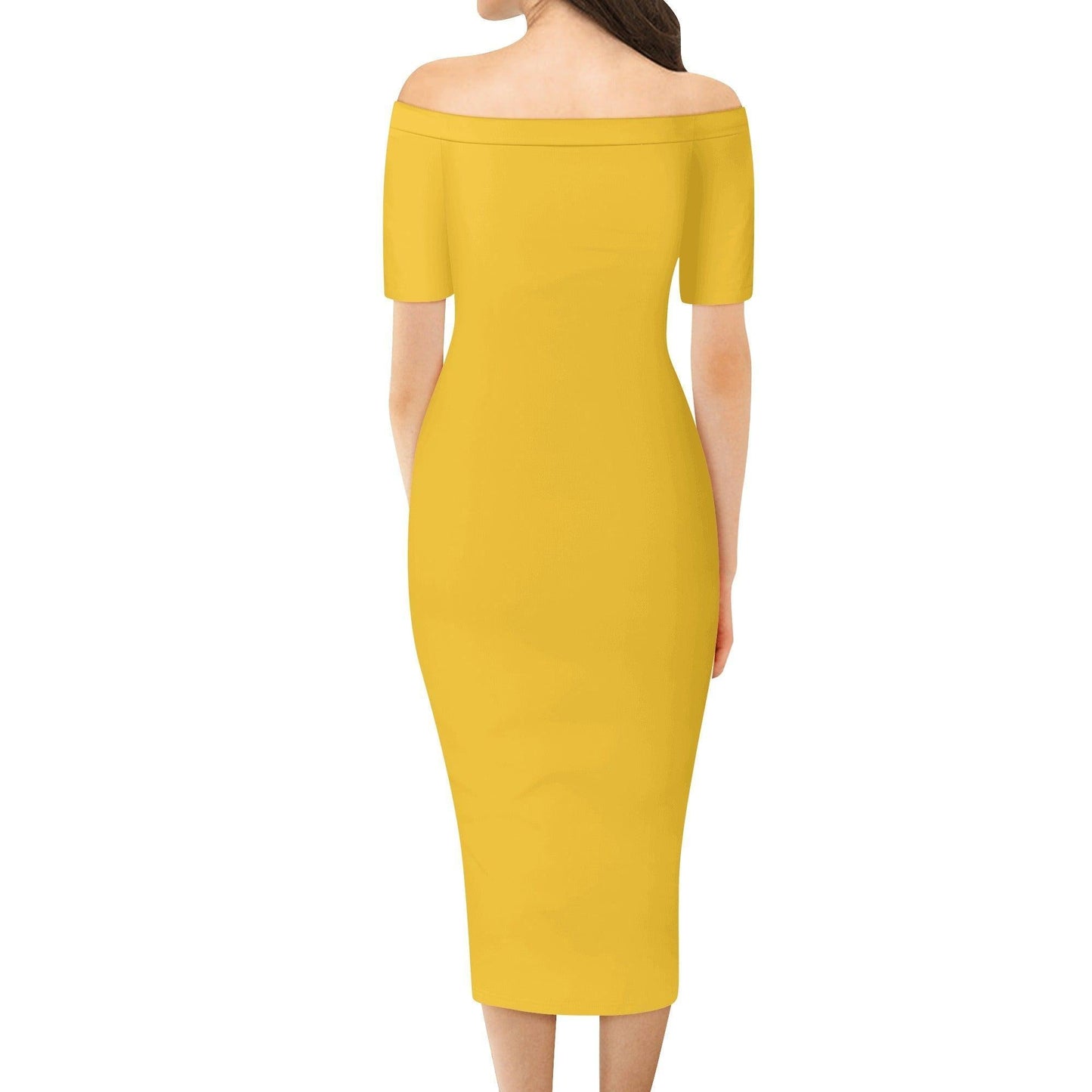 Gelbes Off-Shoulder-Kleid -- Gelbes Off-Shoulder-Kleid - undefined Off-Shoulder-Kleid | JLR Design