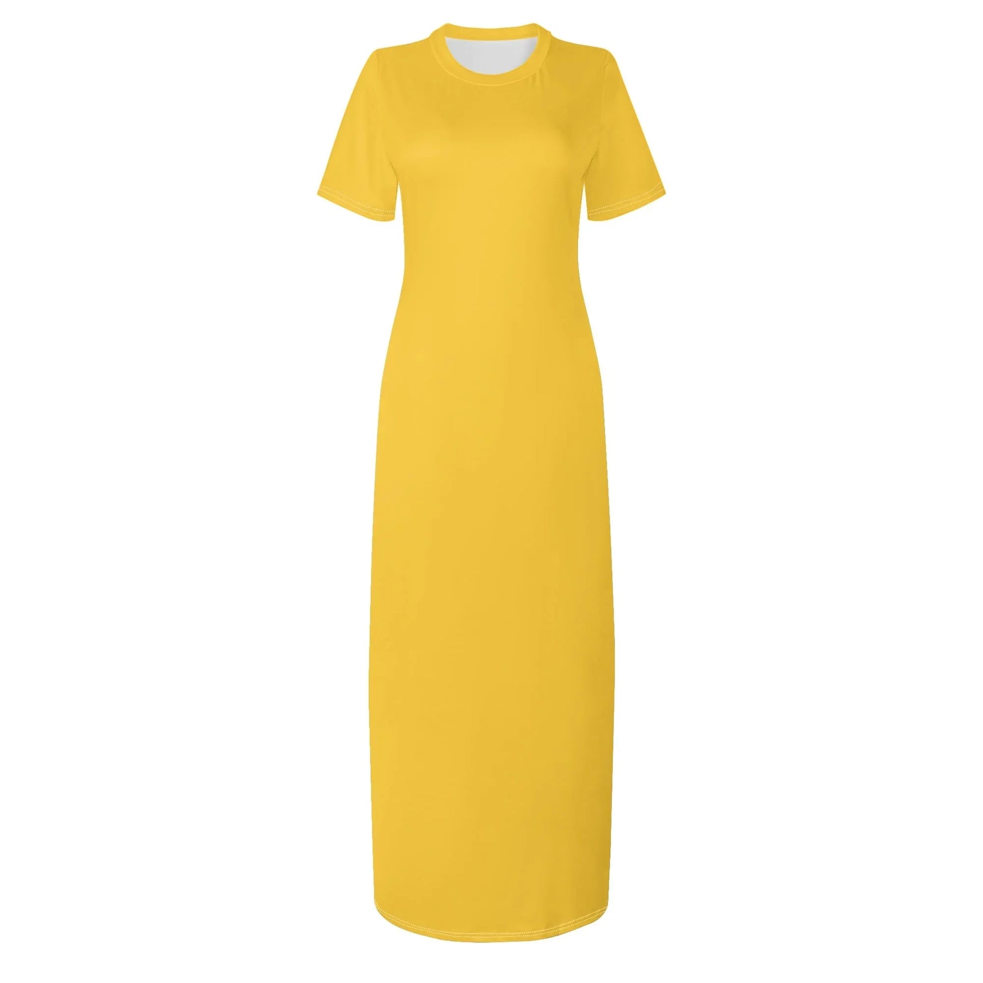 gelbes-short-sleeve-long-dress-long-dress-jlr-design-36177 - JLR Design