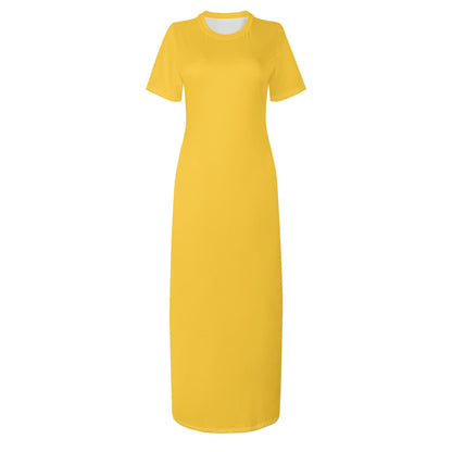 Gelbes Short Sleeve Long Dress Long Dress JLR Design