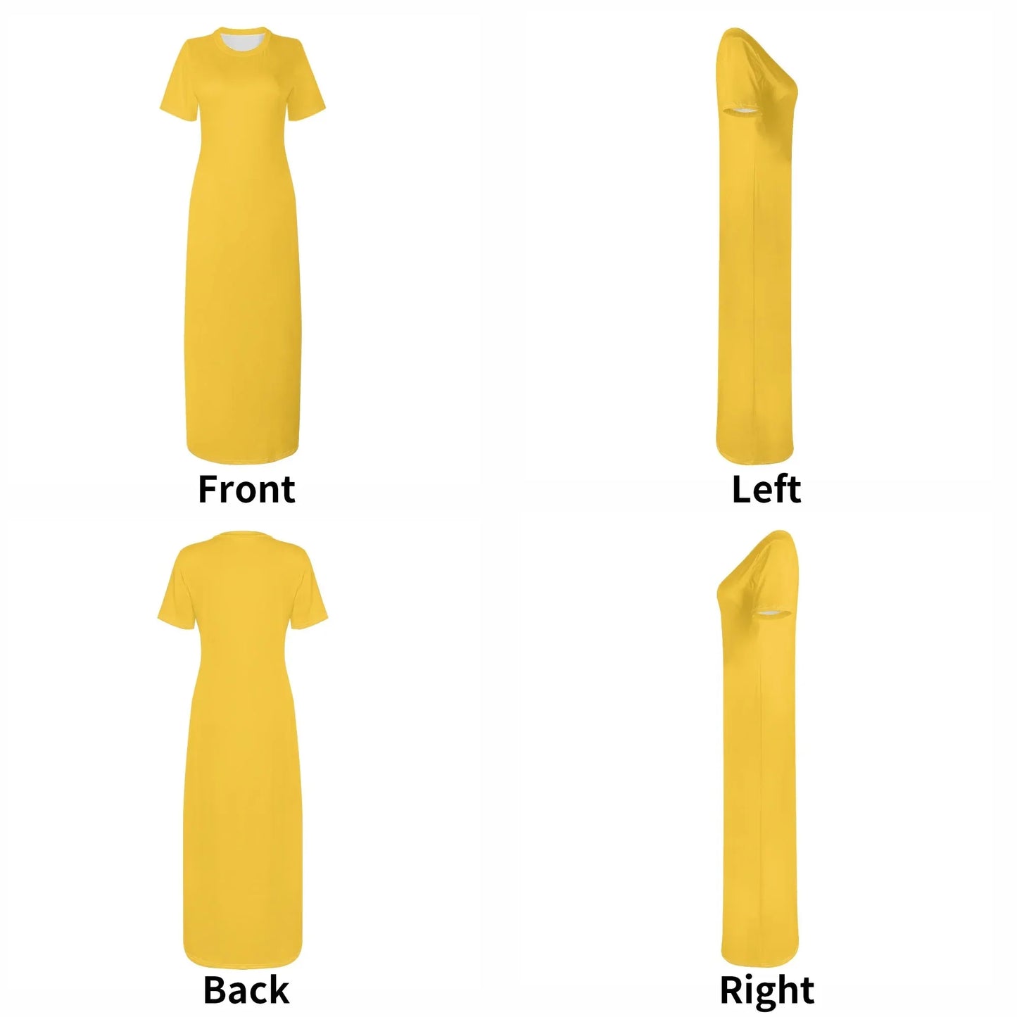 gelbes-short-sleeve-long-dress-long-dress-jlr-design-75372 - JLR Design