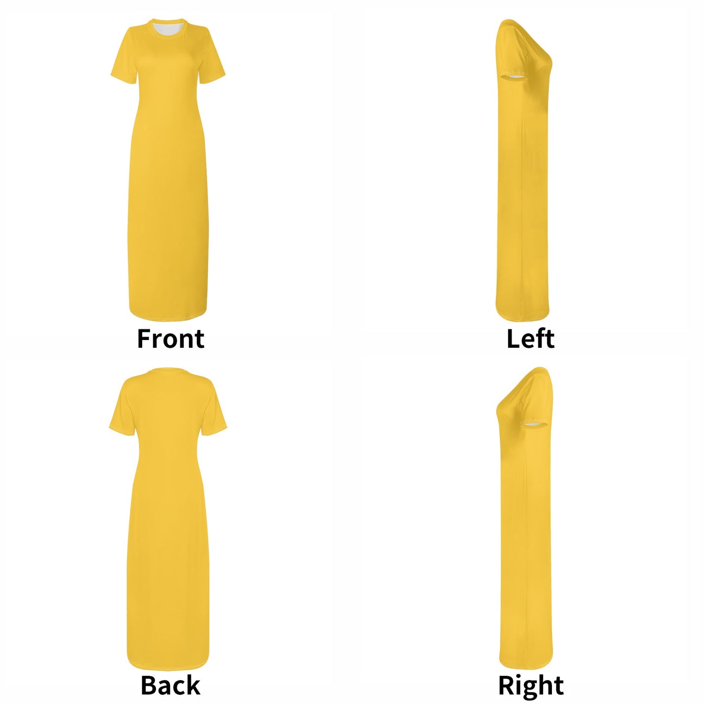 Gelbes Short Sleeve Long Dress Long Dress JLR Design