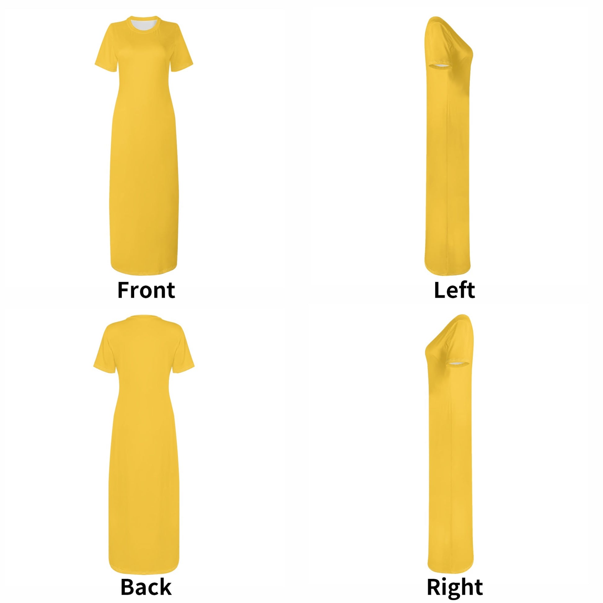 Gelbes Short Sleeve Long Dress Long Dress JLR Design