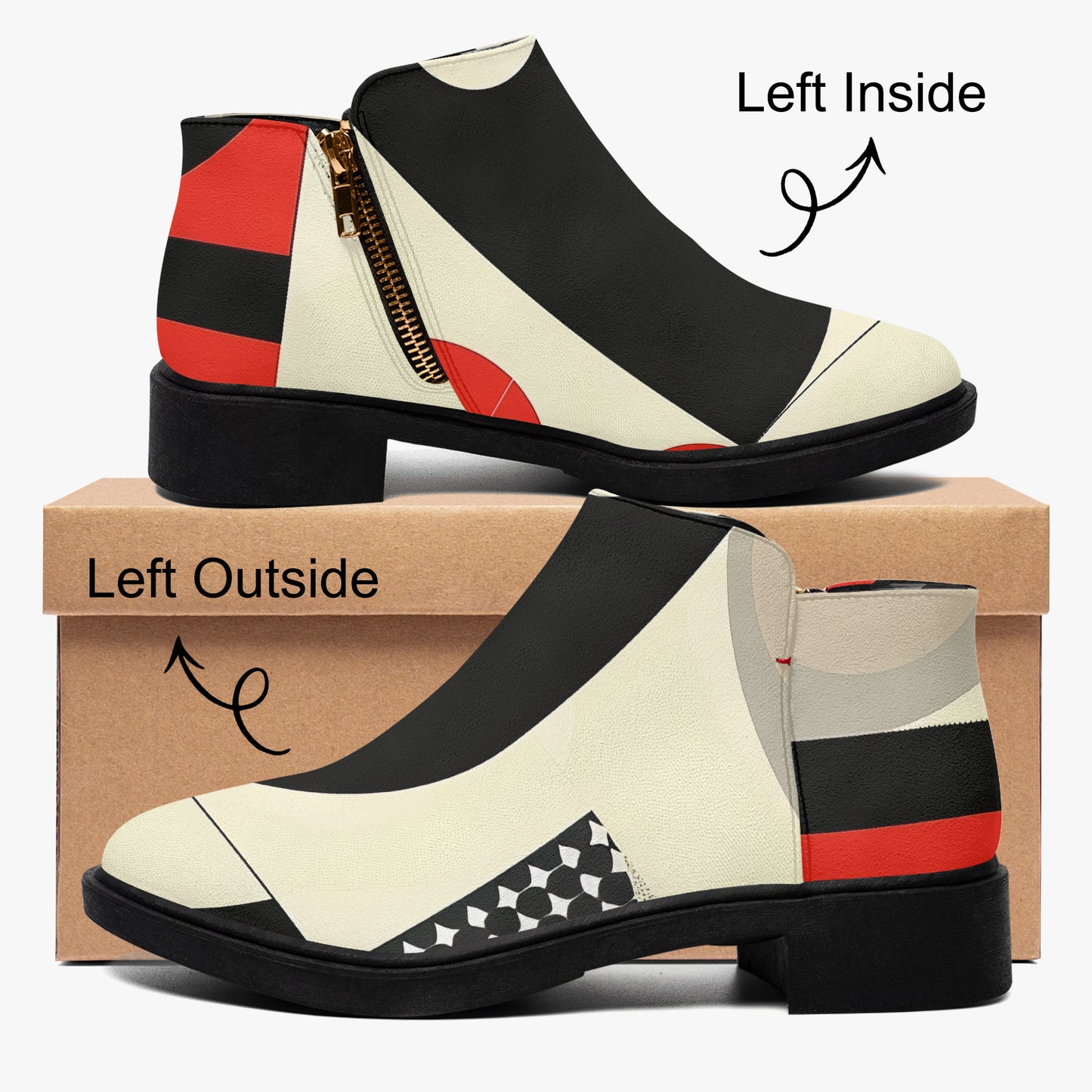 Geometry v1 elegante Reißverschluss-Stiefeletten Stiefeletten JLR Design