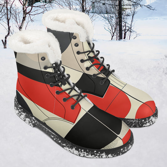 Geometry v1 Faux Fur Leder Boots Boots JLR Design