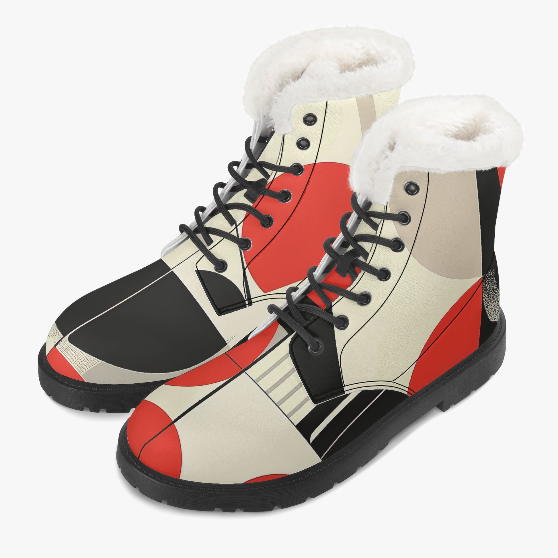 Geometry v1 Faux Fur Leder Boots Boots JLR Design