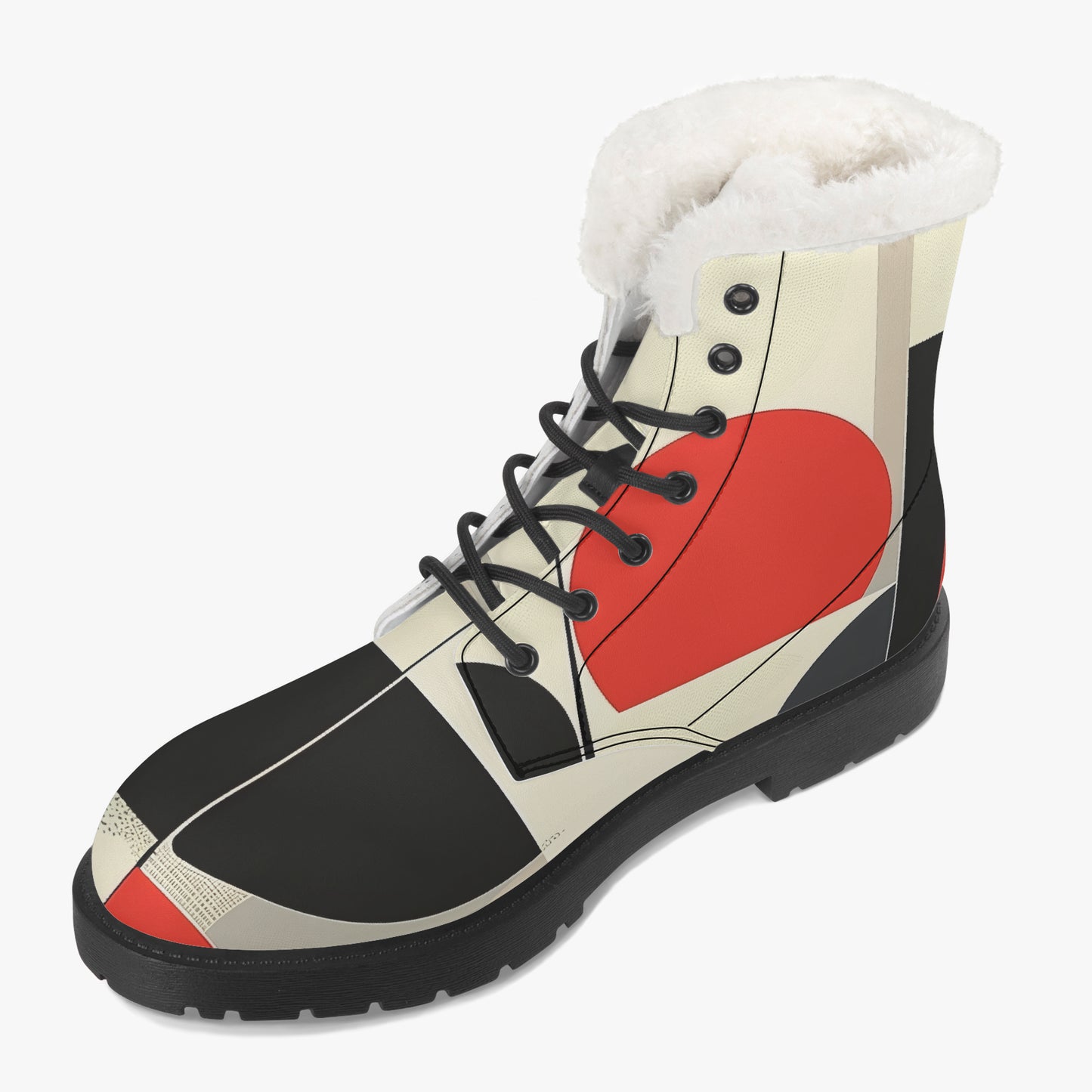 Geometry v1 Faux Fur Leder Boots Boots JLR Design