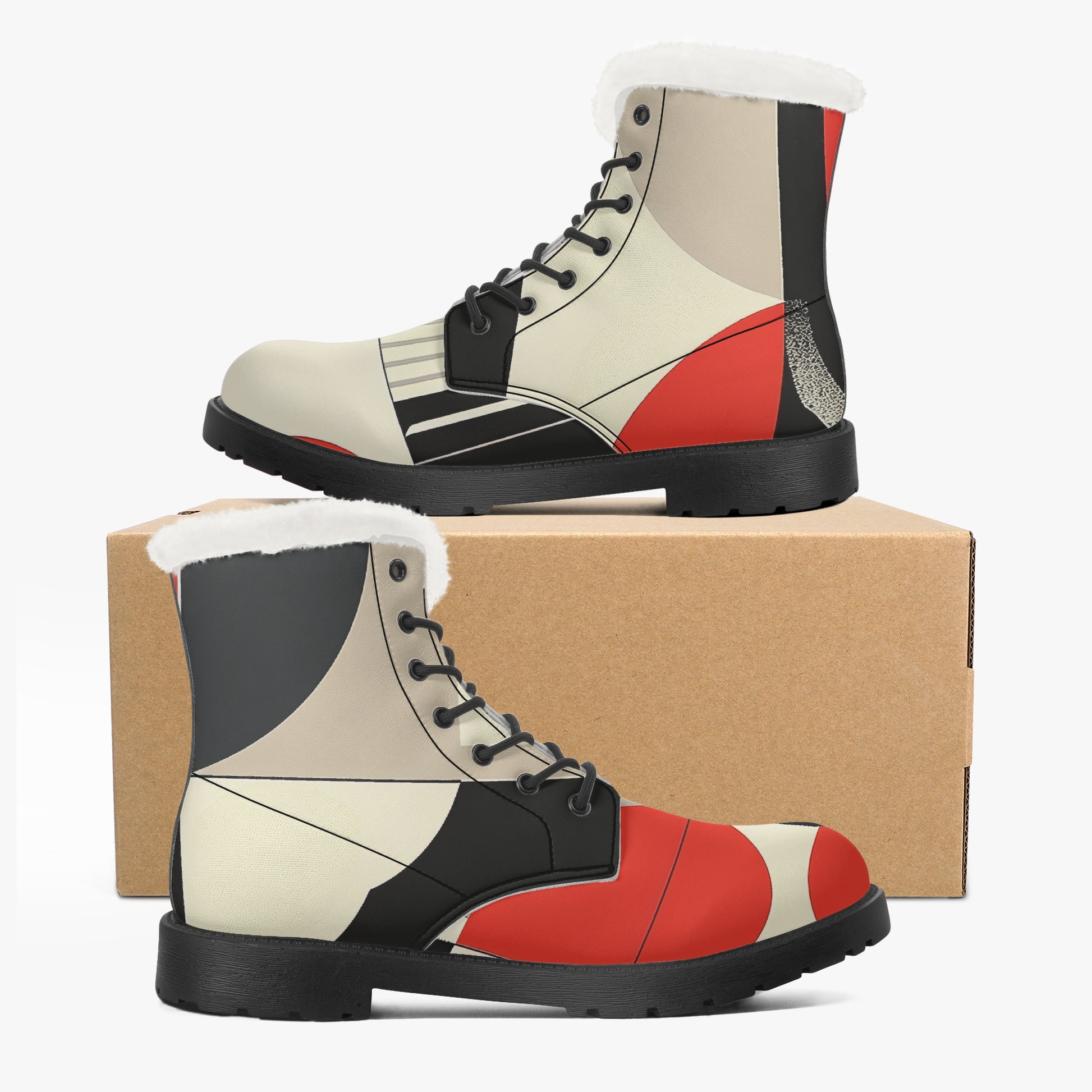 Geometry v1 Faux Fur Leder Boots Boots JLR Design