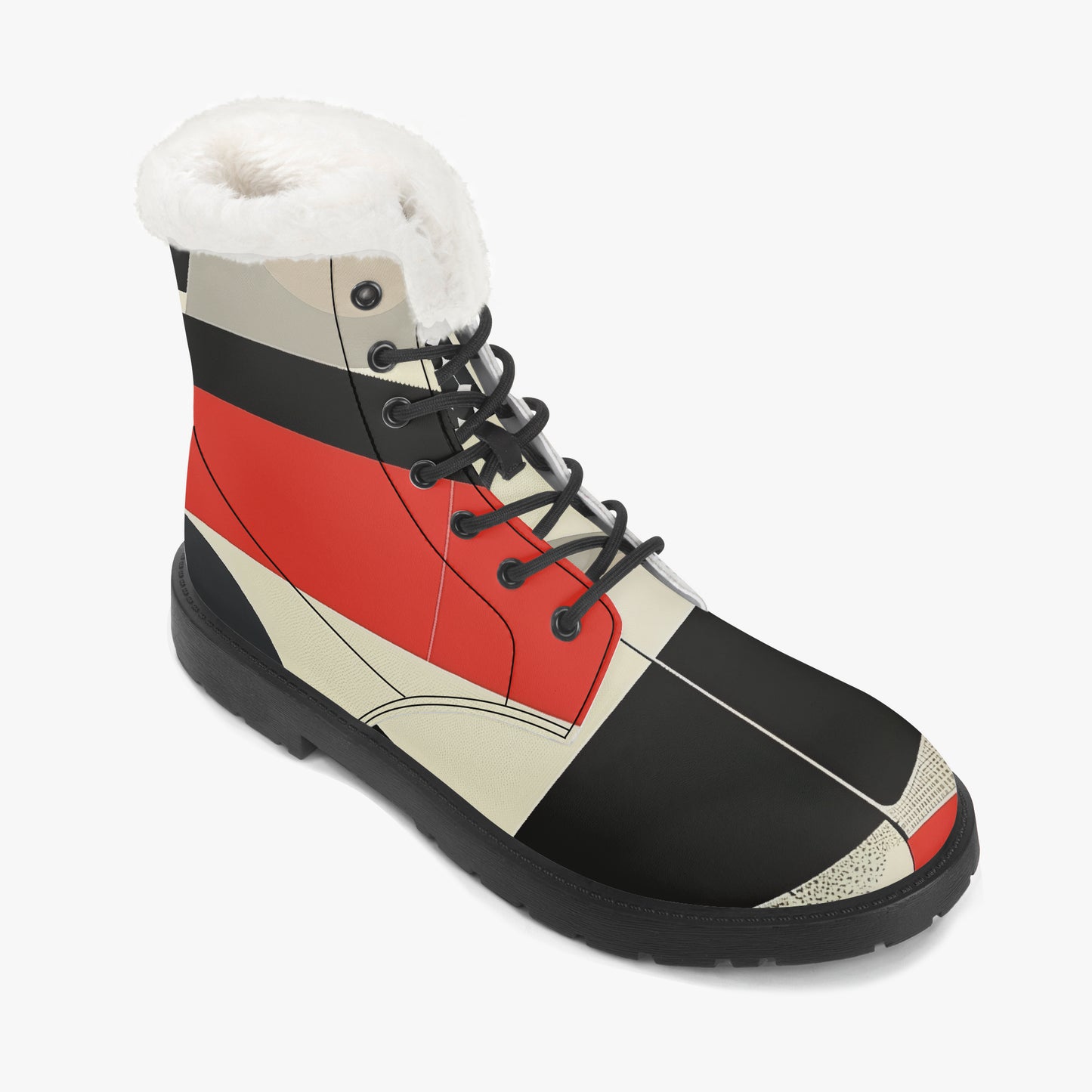 Geometry v1 Faux Fur Leder Boots Boots JLR Design