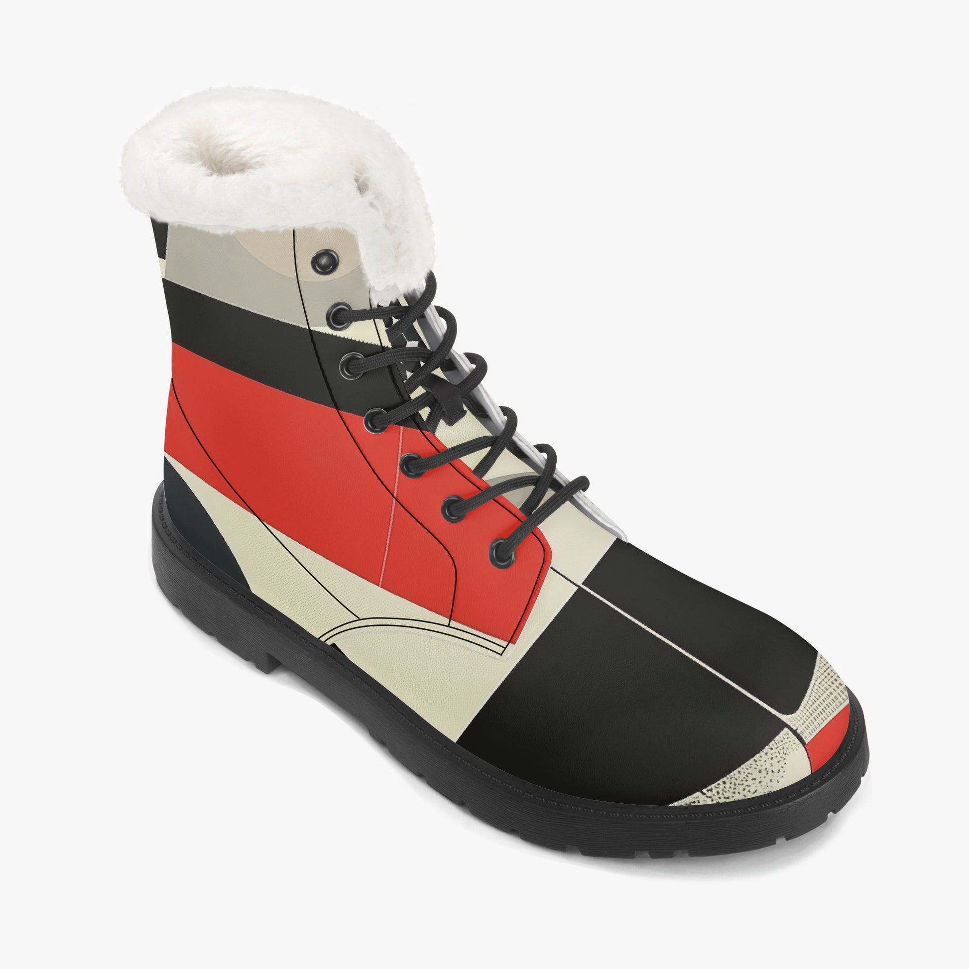 Geometry v1 Faux Fur Leder Boots Boots JLR Design