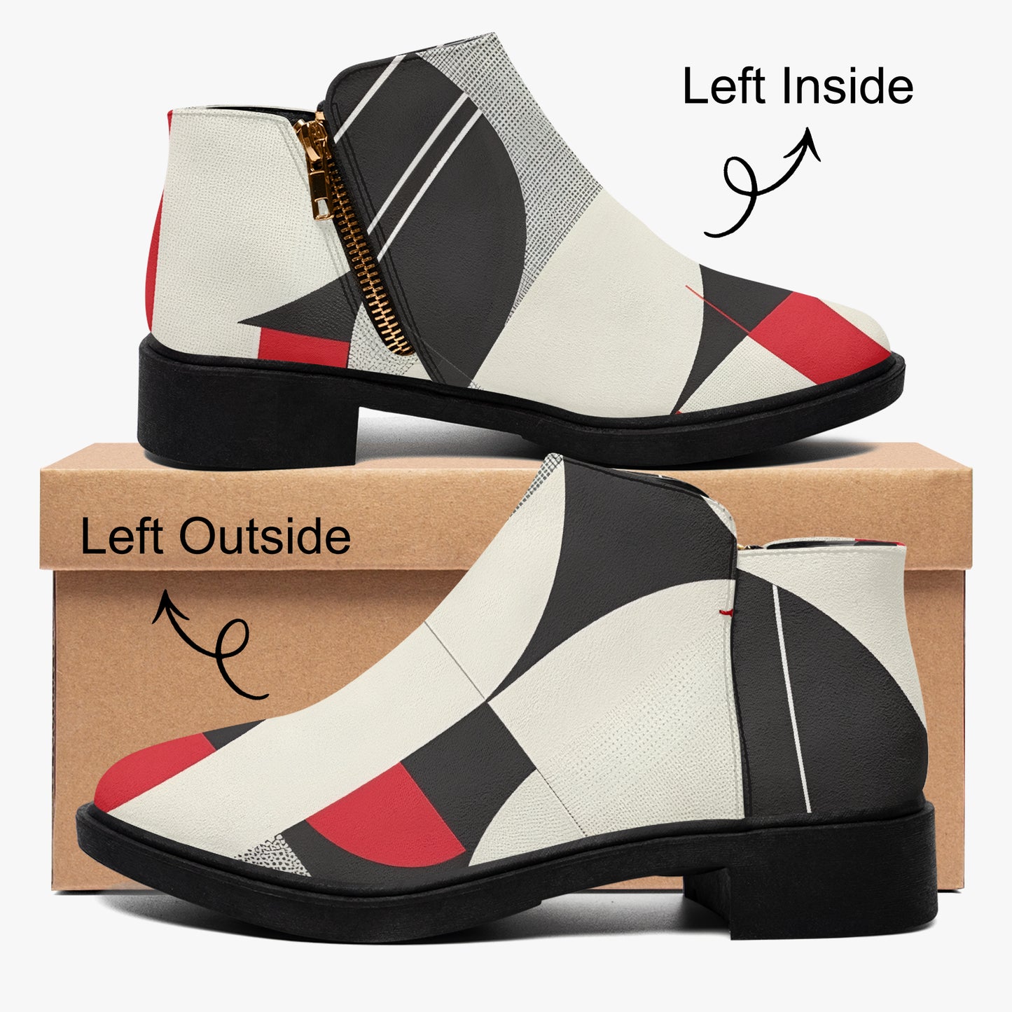 Geometry v2 elegante Reißverschluss-Stiefeletten Stiefeletten JLR Design