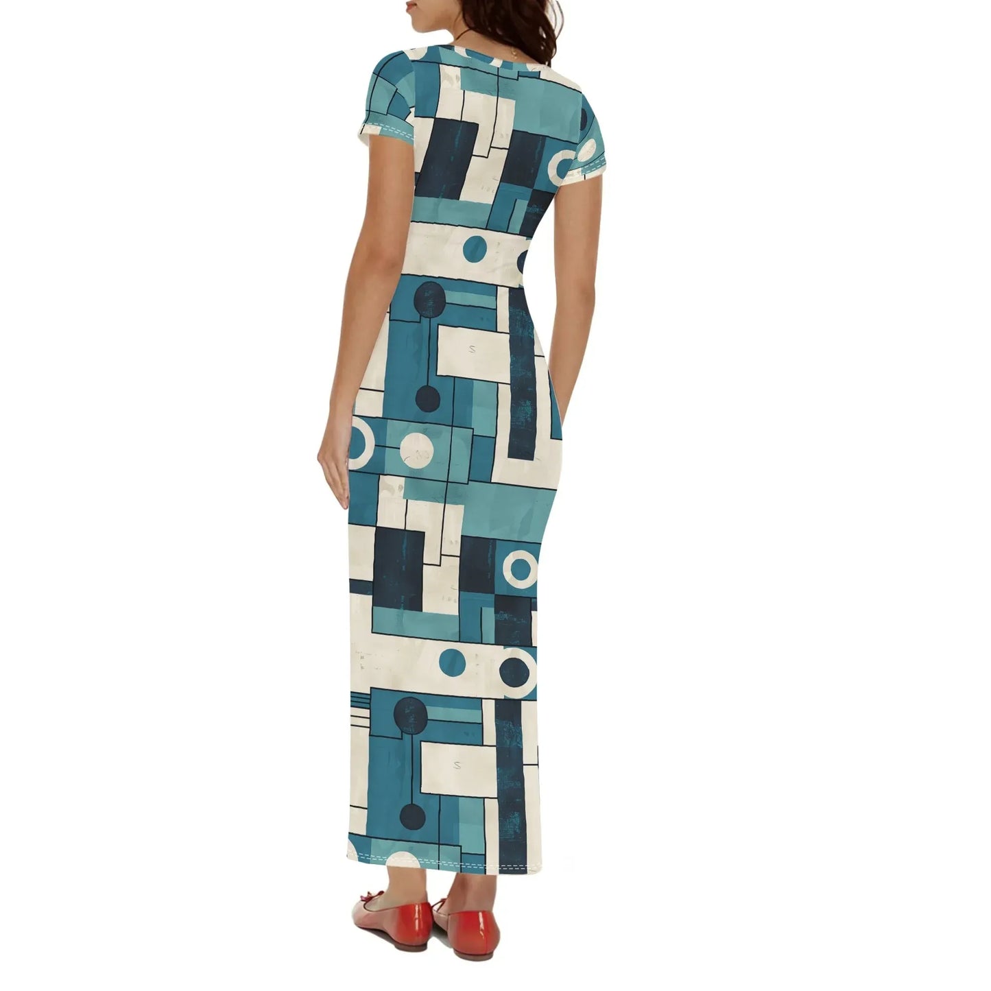 geometry-v4-short-sleeve-long-dress-long-dress-jlr-design-33091 - JLR Design