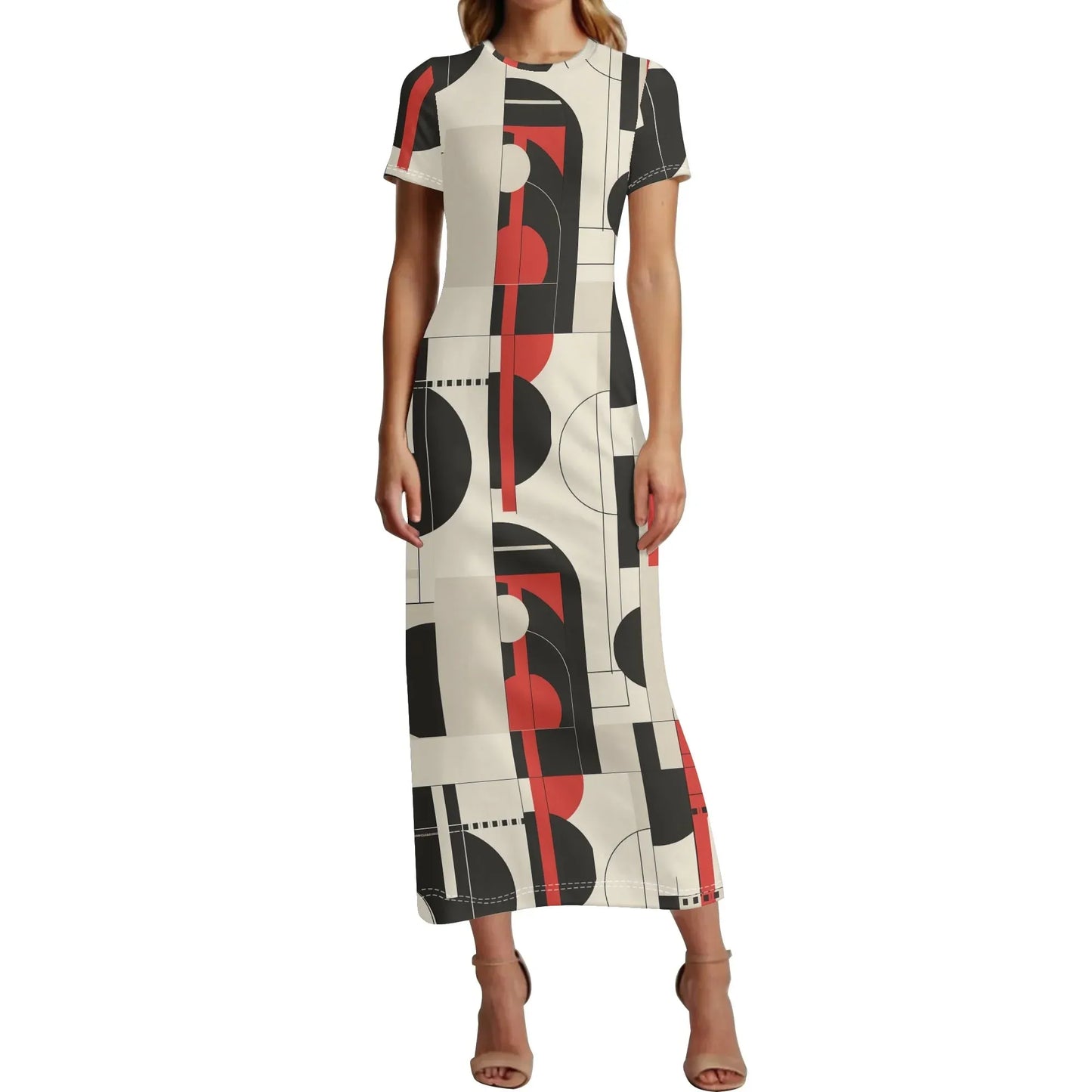 geometry-v6-short-sleeve-long-dress-long-dress-jlr-design-71043 - JLR Design