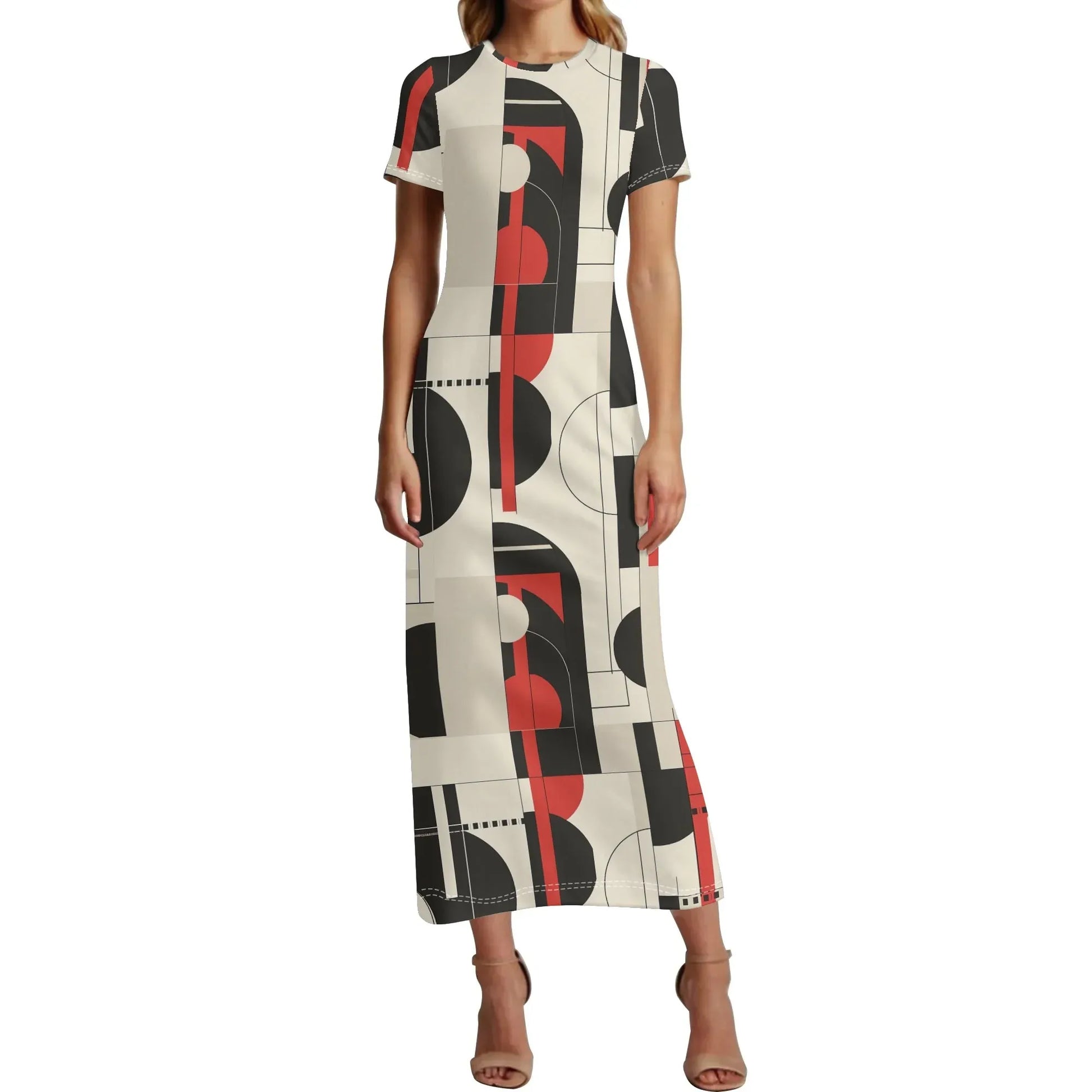 geometry-v6-short-sleeve-long-dress-long-dress-jlr-design-71043 - JLR Design