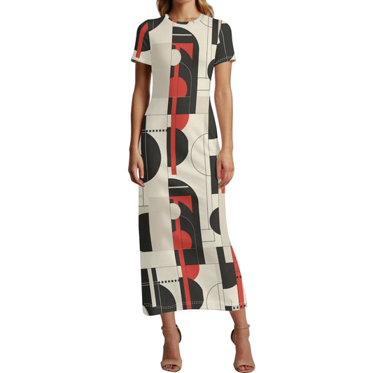 geometry-v6-short-sleeve-long-dress-long-dress-jlr-design-71043 - JLR Design