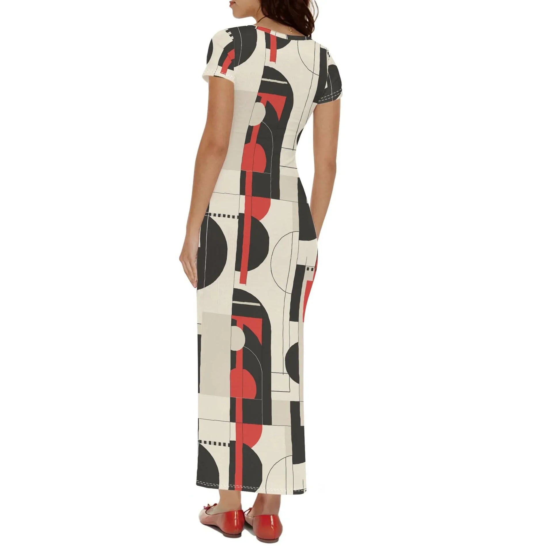 geometry-v6-short-sleeve-long-dress-long-dress-jlr-design-81955 - JLR Design
