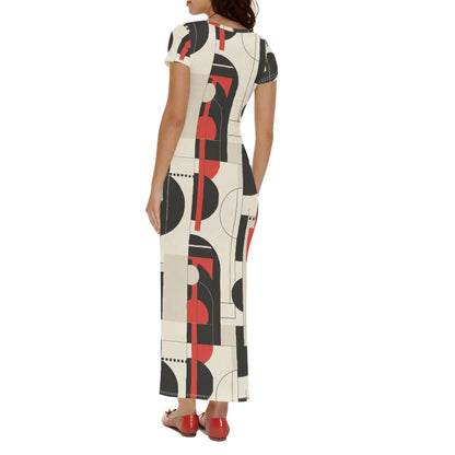 geometry-v6-short-sleeve-long-dress-long-dress-jlr-design-81955 - JLR Design