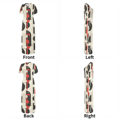 geometry-v6-short-sleeve-long-dress-long-dress-jlr-design-41220 - JLR Design