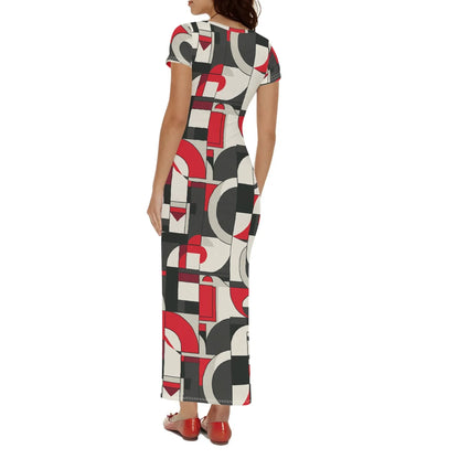 geometry-v7-short-sleeve-long-dress-long-dress-jlr-design-26456 - JLR Design