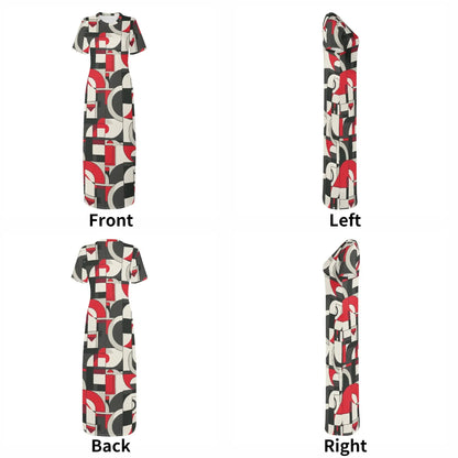 geometry-v7-short-sleeve-long-dress-long-dress-jlr-design-92662 - JLR Design