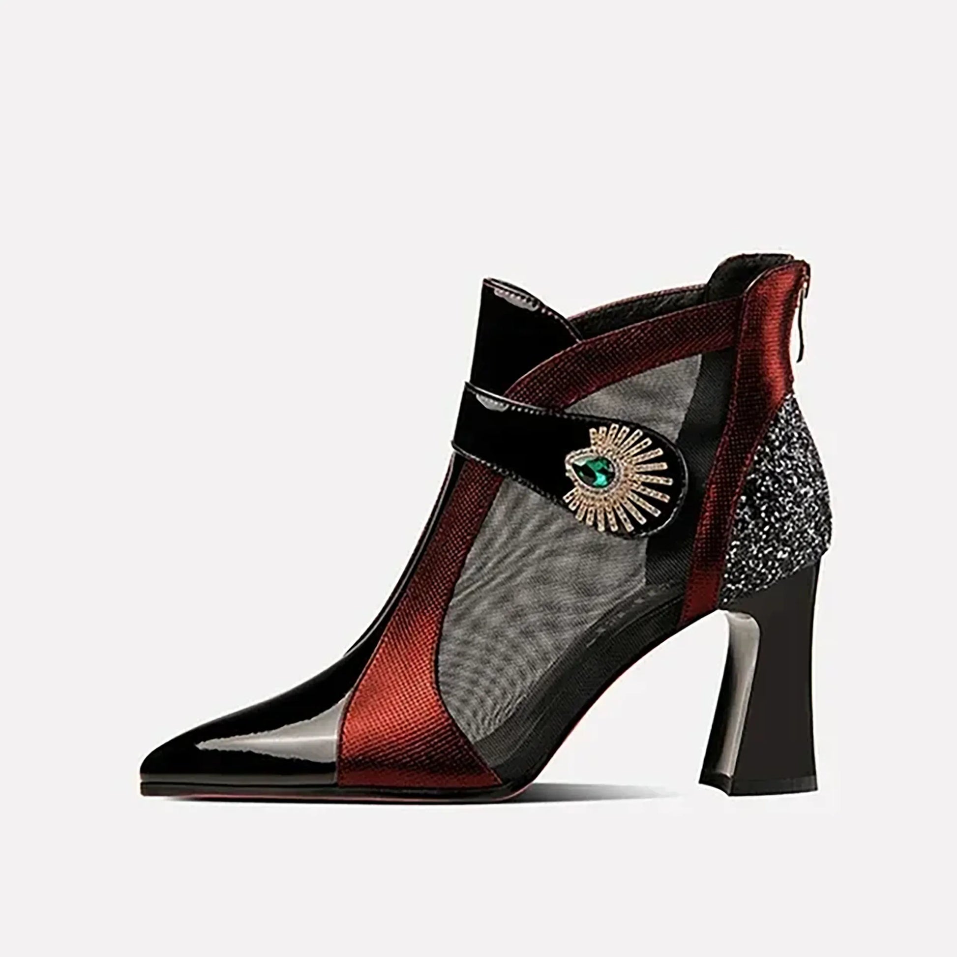 glamourose-mesh-sandalen-mit-blockabsatz-high-heels-jlr-design-26273 - JLR Design