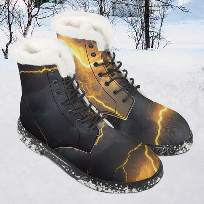 Gold Thunder Faux Fur Leder Boots Boots JLR Design