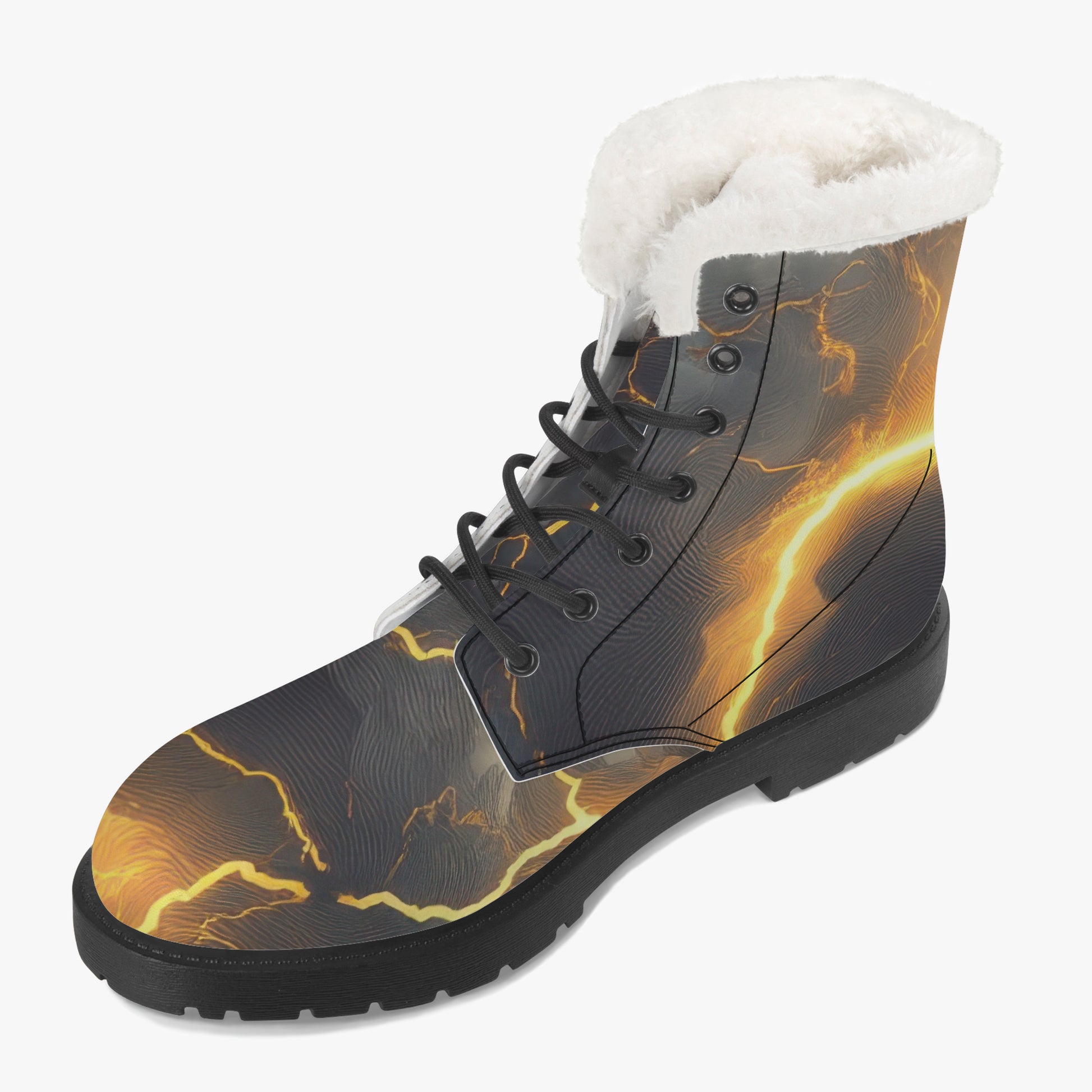 Gold Thunder Faux Fur Leder Boots Boots JLR Design