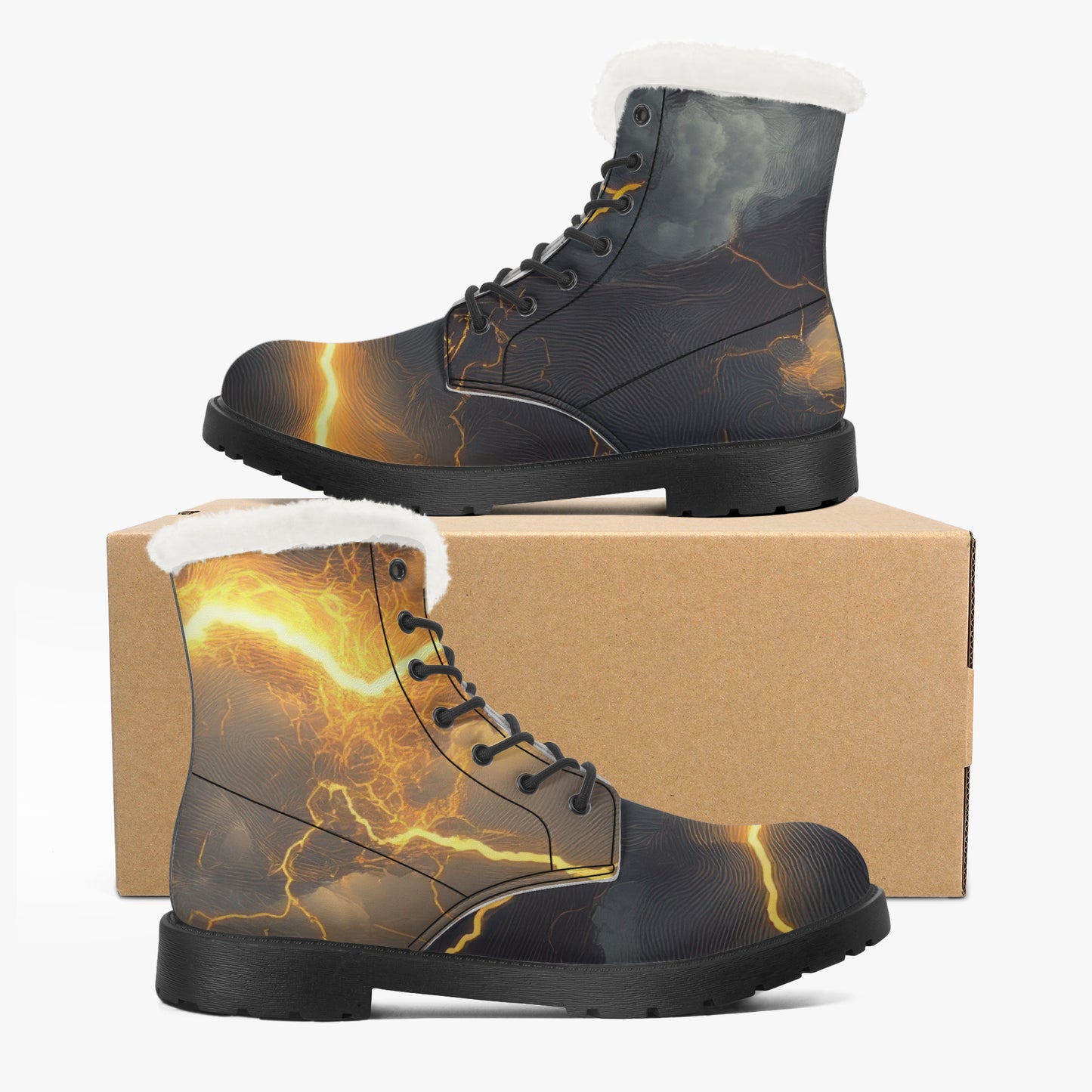 Gold Thunder Faux Fur Leder Boots Boots JLR Design