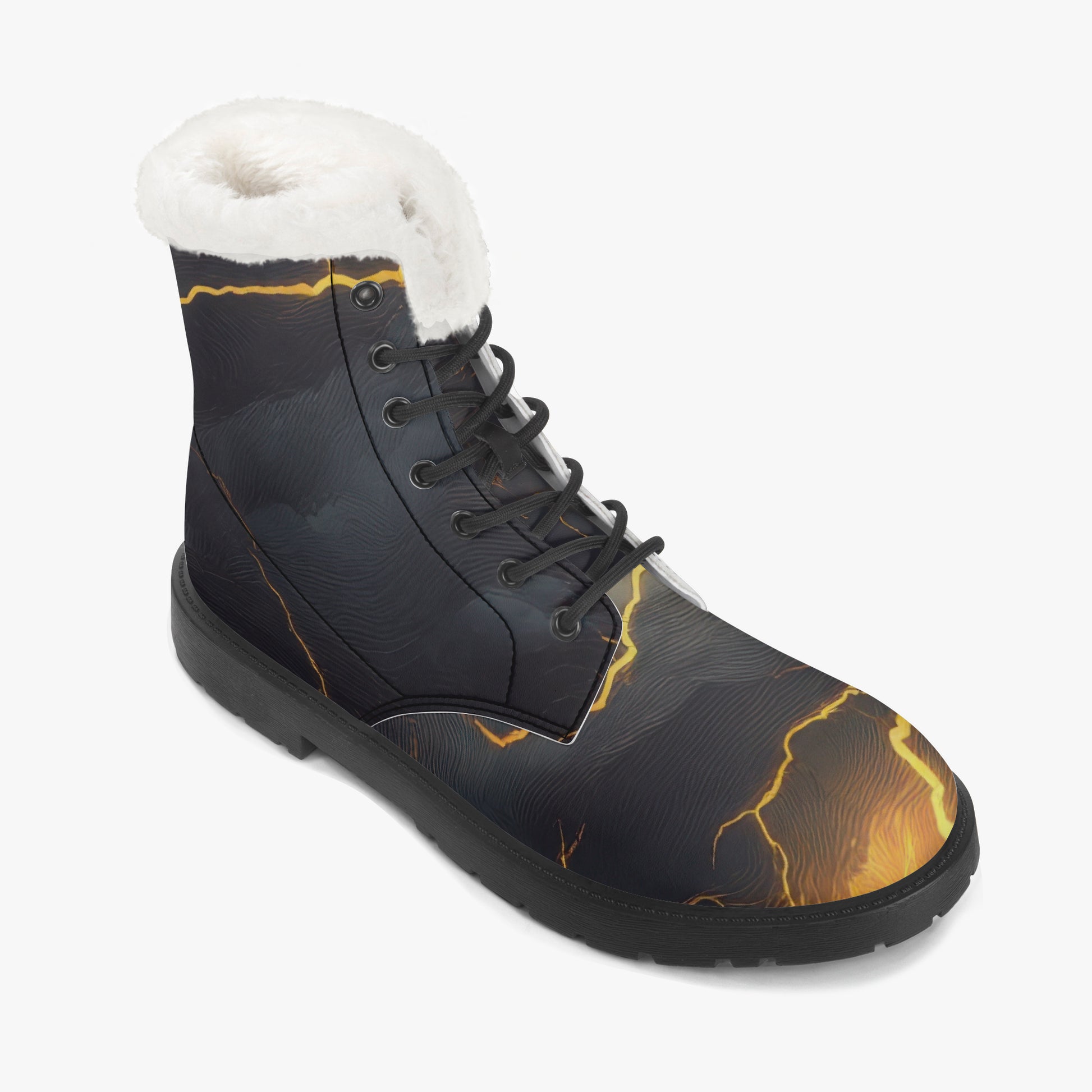 Gold Thunder Faux Fur Leder Boots Boots JLR Design