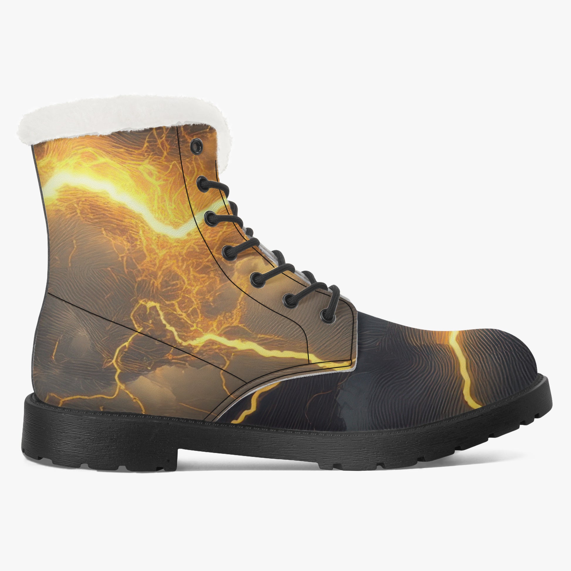 Gold Thunder Faux Fur Leder Boots Boots JLR Design