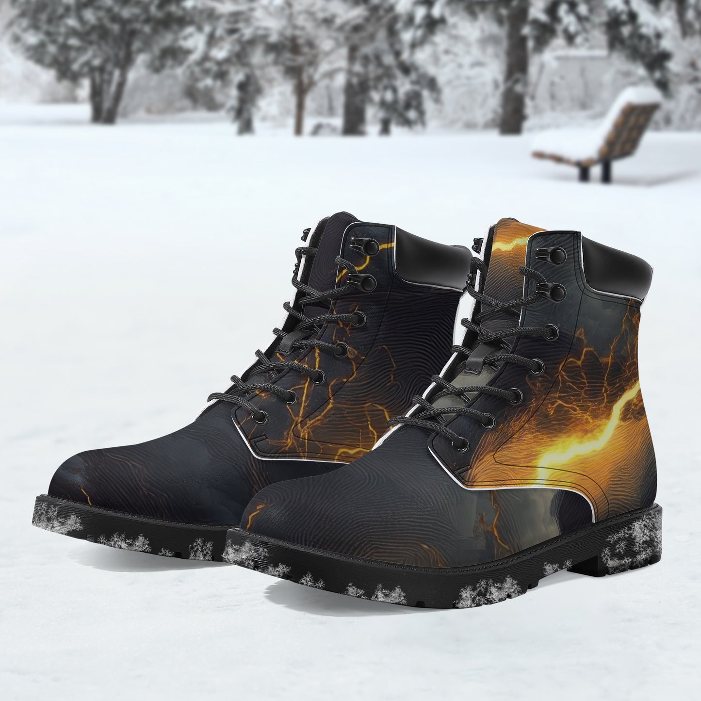 Gold Thunder Leder Boots | Stylische und Warme Winterstiefel Boots JLR Design