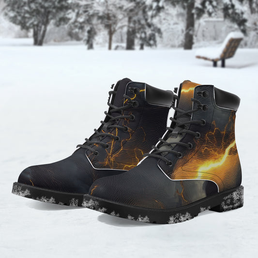 Gold Thunder Leder Boots | Stylische und Warme Winterstiefel Boots JLR Design