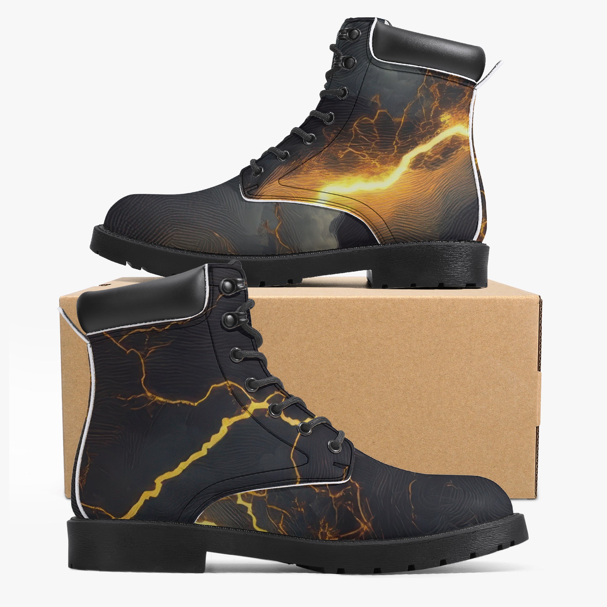 Gold Thunder Leder Boots | Stylische und Warme Winterstiefel Boots JLR Design