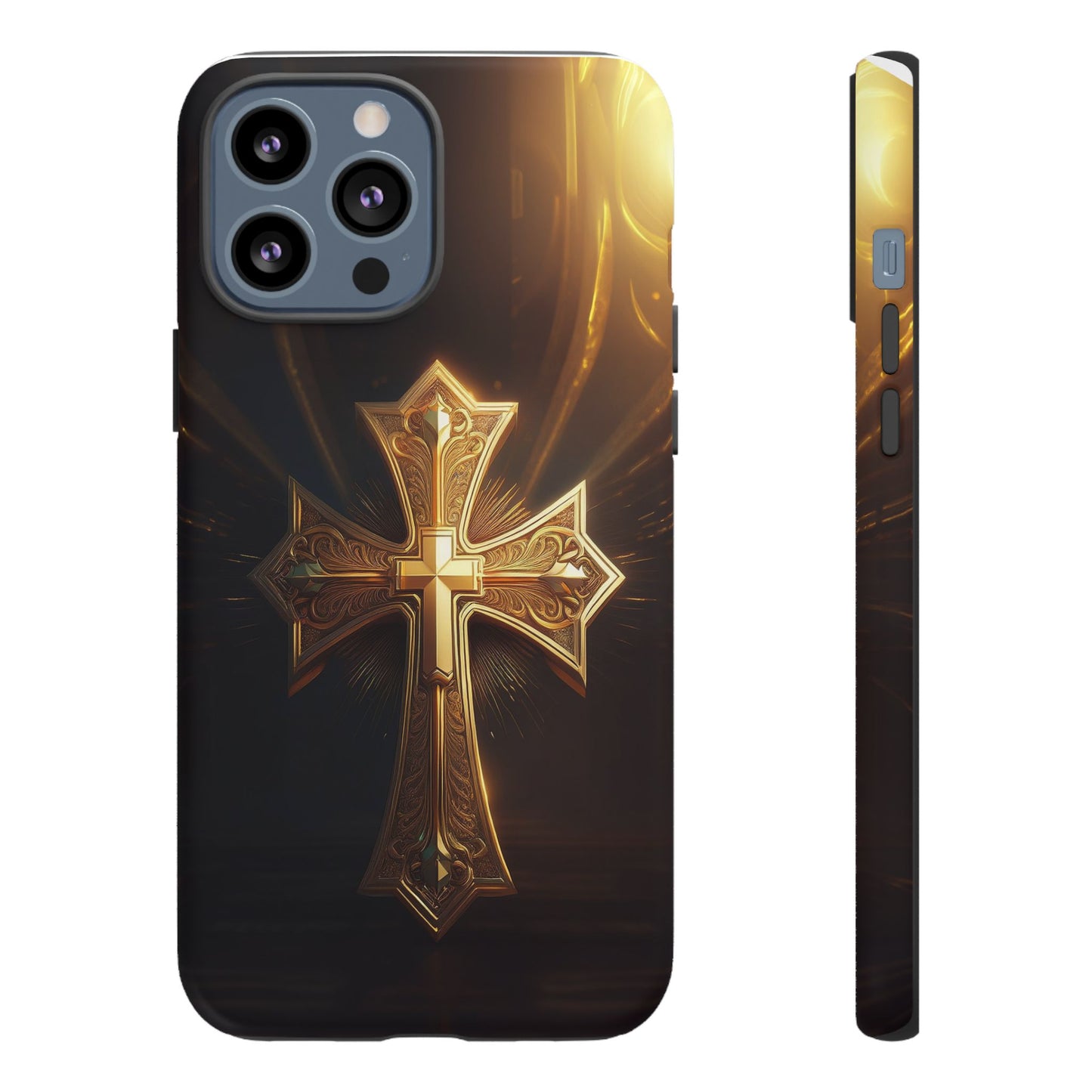 Golden Cross Handyhülle für Iphone 12/13/14/15 Pro/Max/Plus Phone Case 34.99 Accessories, Apple, Cross, Glossy, Golden, iPhone Cases, Matte, Phone accessory, Phone Cases, Samsung Cases, Summer Picks, Tough, Valentine's Day Picks JLR Design