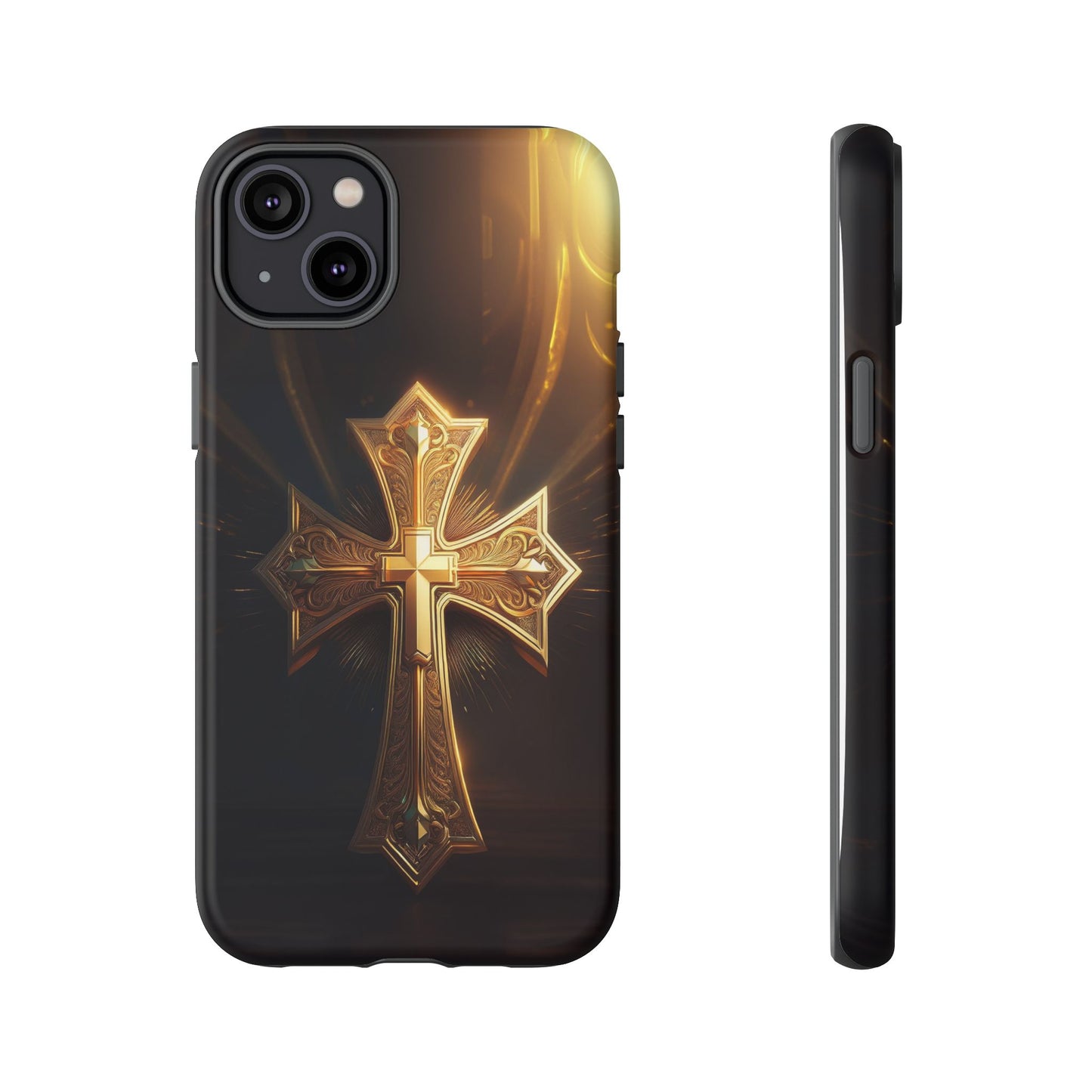 Golden Cross Handyhülle für Iphone 12/13/14/15 Pro/Max/Plus Phone Case 34.99 Accessories, Apple, Cross, Glossy, Golden, iPhone Cases, Matte, Phone accessory, Phone Cases, Samsung Cases, Summer Picks, Tough, Valentine's Day Picks JLR Design