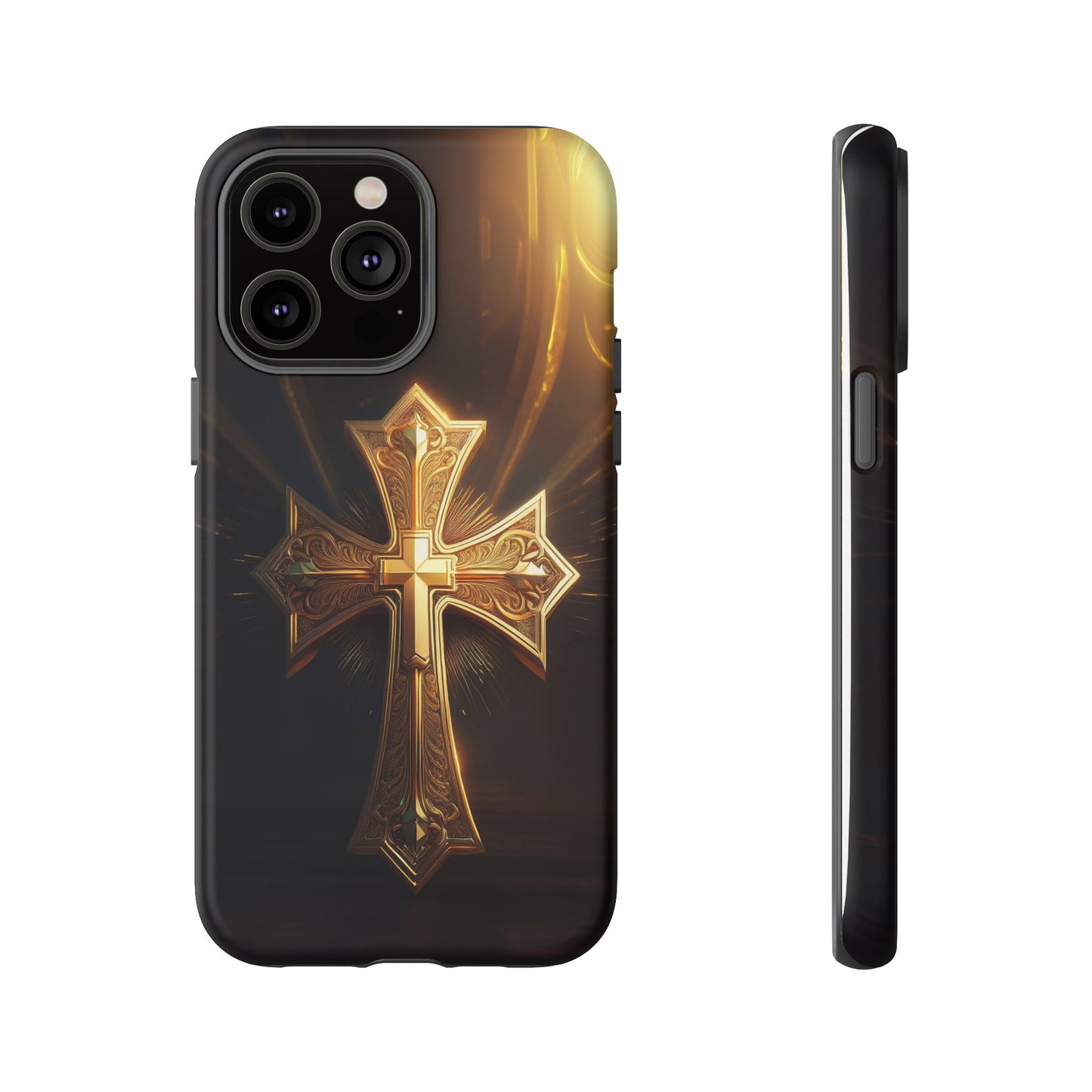 Golden Cross Handyhülle für Iphone 12/13/14/15 Pro/Max/Plus Phone Case 34.99 Accessories, Apple, Cross, Glossy, Golden, iPhone Cases, Matte, Phone accessory, Phone Cases, Samsung Cases, Summer Picks, Tough, Valentine's Day Picks JLR Design