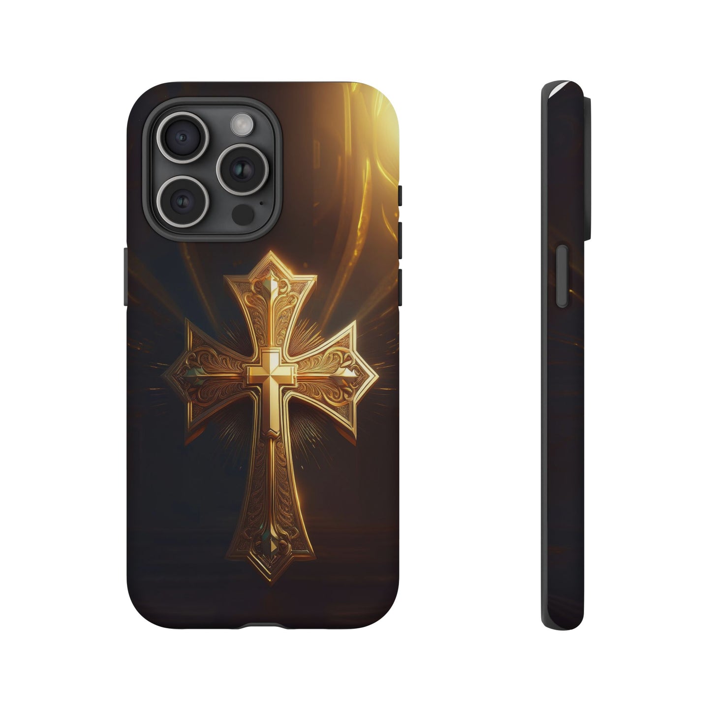 Golden Cross Handyhülle für Iphone 12/13/14/15 Pro/Max/Plus Phone Case 34.99 Accessories, Apple, Cross, Glossy, Golden, iPhone Cases, Matte, Phone accessory, Phone Cases, Samsung Cases, Summer Picks, Tough, Valentine's Day Picks JLR Design