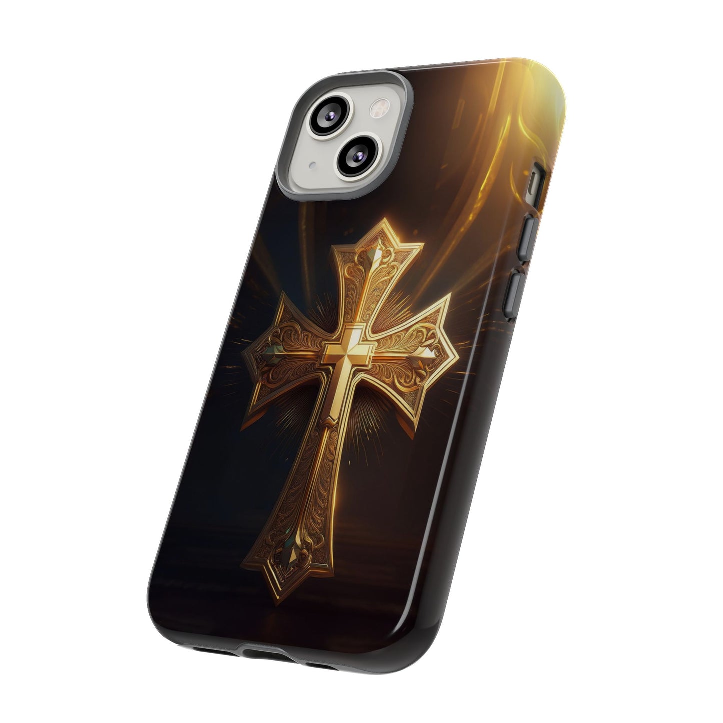 Golden Cross Handyhülle für Iphone 12/13/14/15 Pro/Max/Plus Phone Case 34.99 Accessories, Apple, Cross, Glossy, Golden, iPhone Cases, Matte, Phone accessory, Phone Cases, Samsung Cases, Summer Picks, Tough, Valentine's Day Picks JLR Design