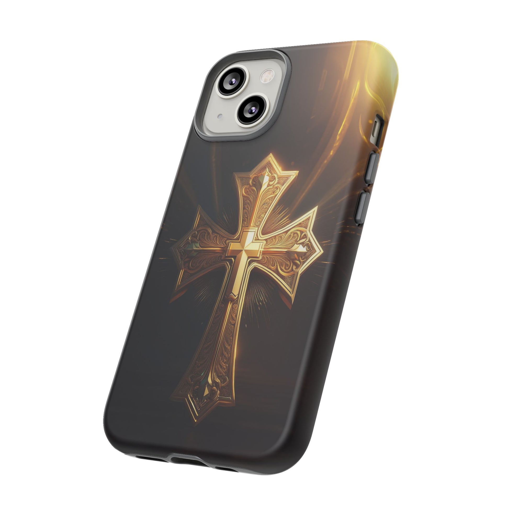 Golden Cross Handyhülle für Iphone 12/13/14/15 Pro/Max/Plus Phone Case 34.99 Accessories, Apple, Cross, Glossy, Golden, iPhone Cases, Matte, Phone accessory, Phone Cases, Samsung Cases, Summer Picks, Tough, Valentine's Day Picks JLR Design